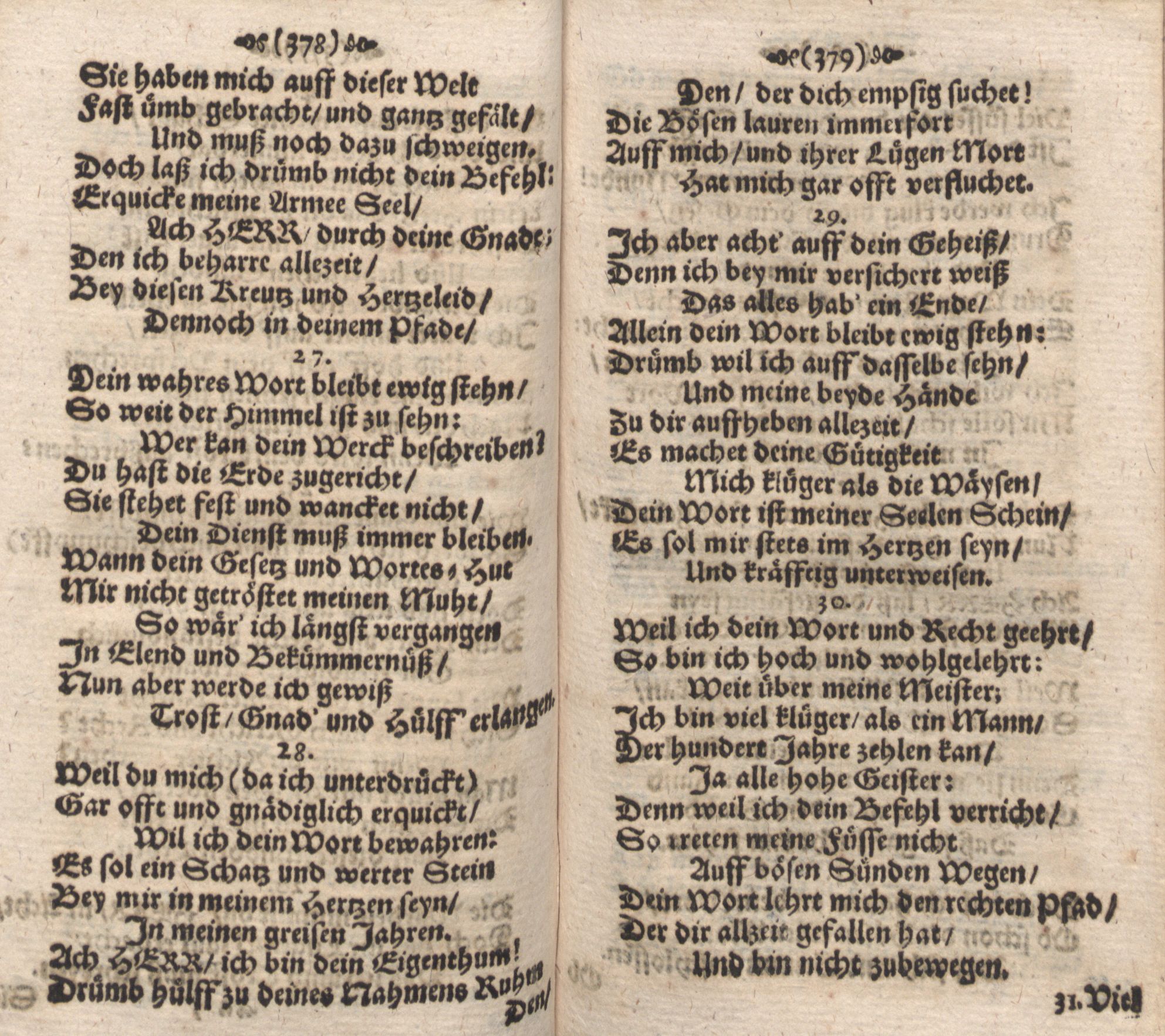Der Verfolgete, Errettete und Lobsingende David (1686) | 190. (378-379) Main body of text