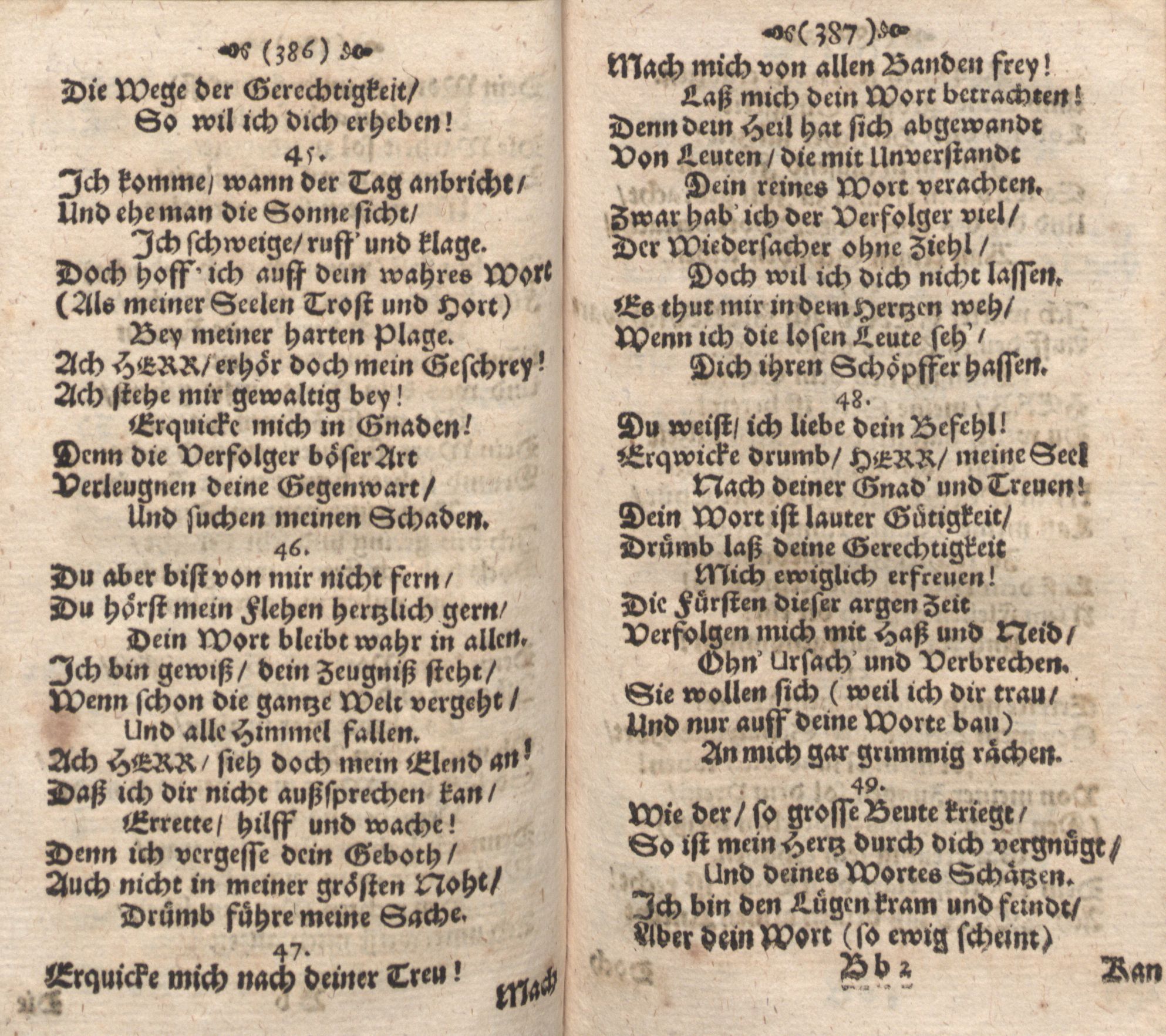 Der Verfolgete, Errettete und Lobsingende David (1686) | 194. (386-387) Main body of text