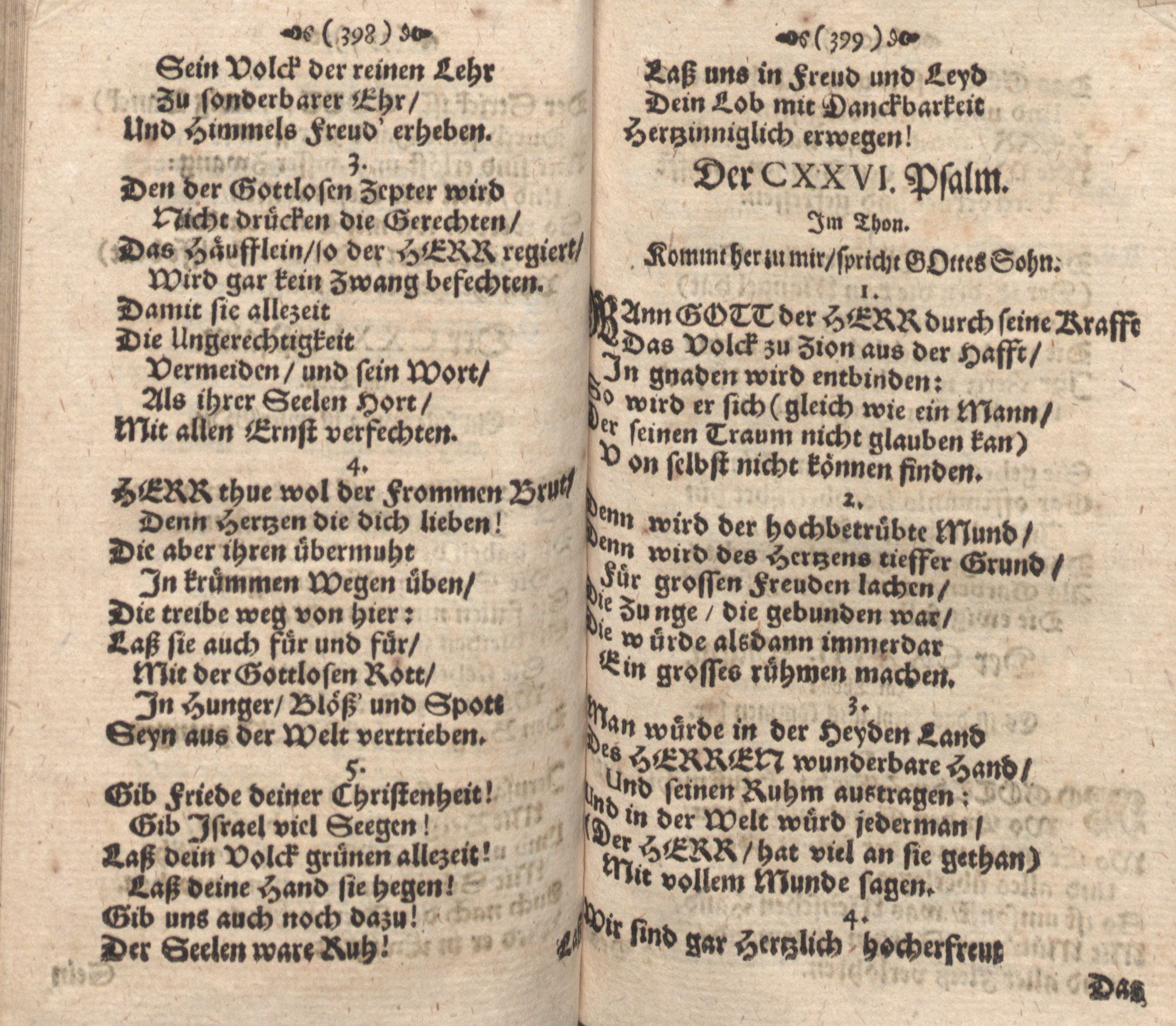 Der Verfolgete, Errettete und Lobsingende David (1686) | 200. (398-399) Main body of text