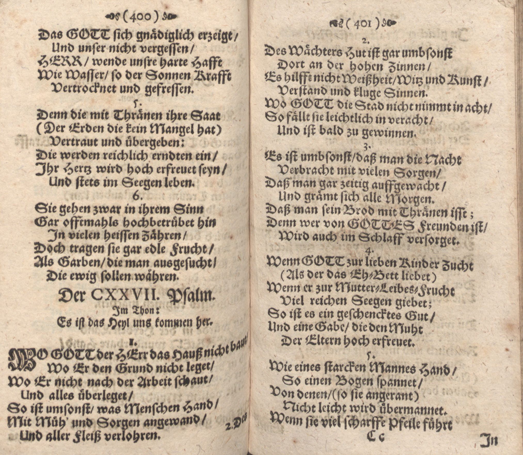 Der Verfolgete, Errettete und Lobsingende David (1686) | 201. (400-401) Haupttext