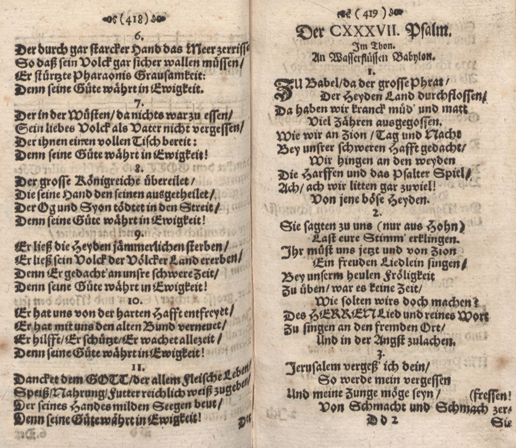 Der Verfolgete, Errettete und Lobsingende David (1686) | 210. (418-419) Põhitekst
