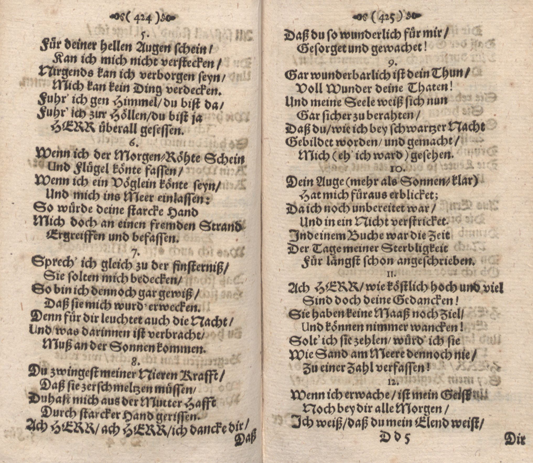 Der Verfolgete, Errettete und Lobsingende David (1686) | 213. (424-425) Основной текст
