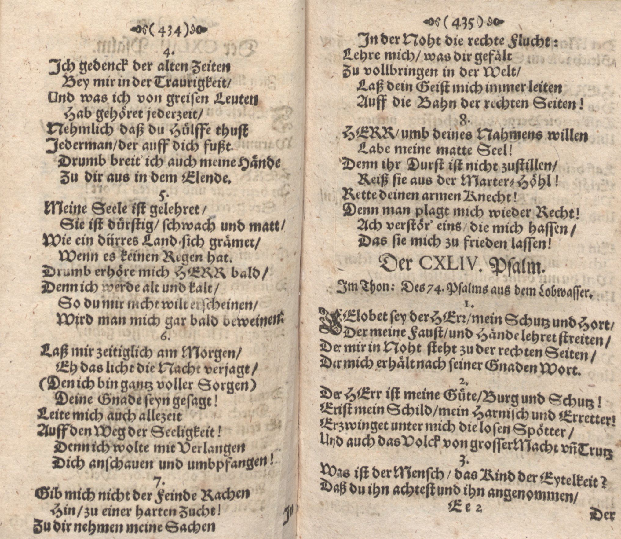 Der Verfolgete, Errettete und Lobsingende David (1686) | 218. (434-435) Основной текст