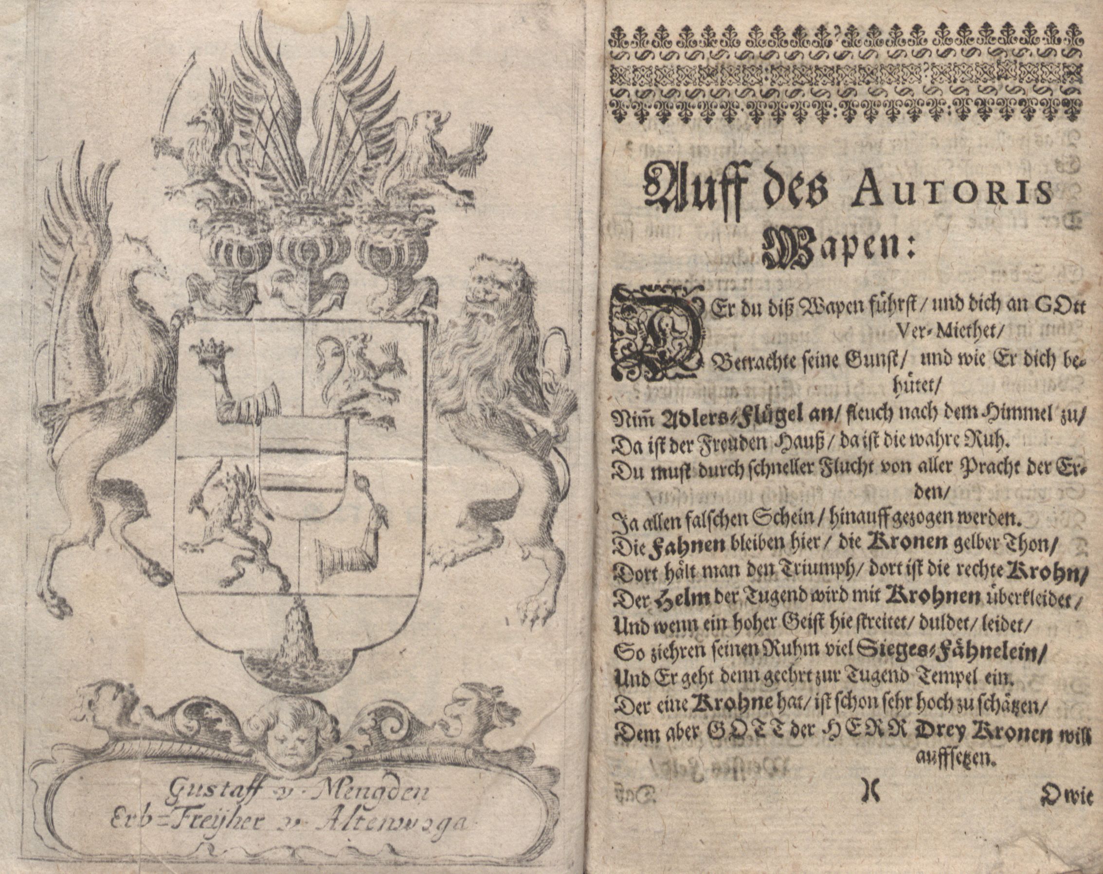 Auff des Autoris Wapen (1686) | 1. Allonge, Nachwort