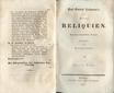 Reliquien [2] (1837) | 1. (340) Tiitelleht
