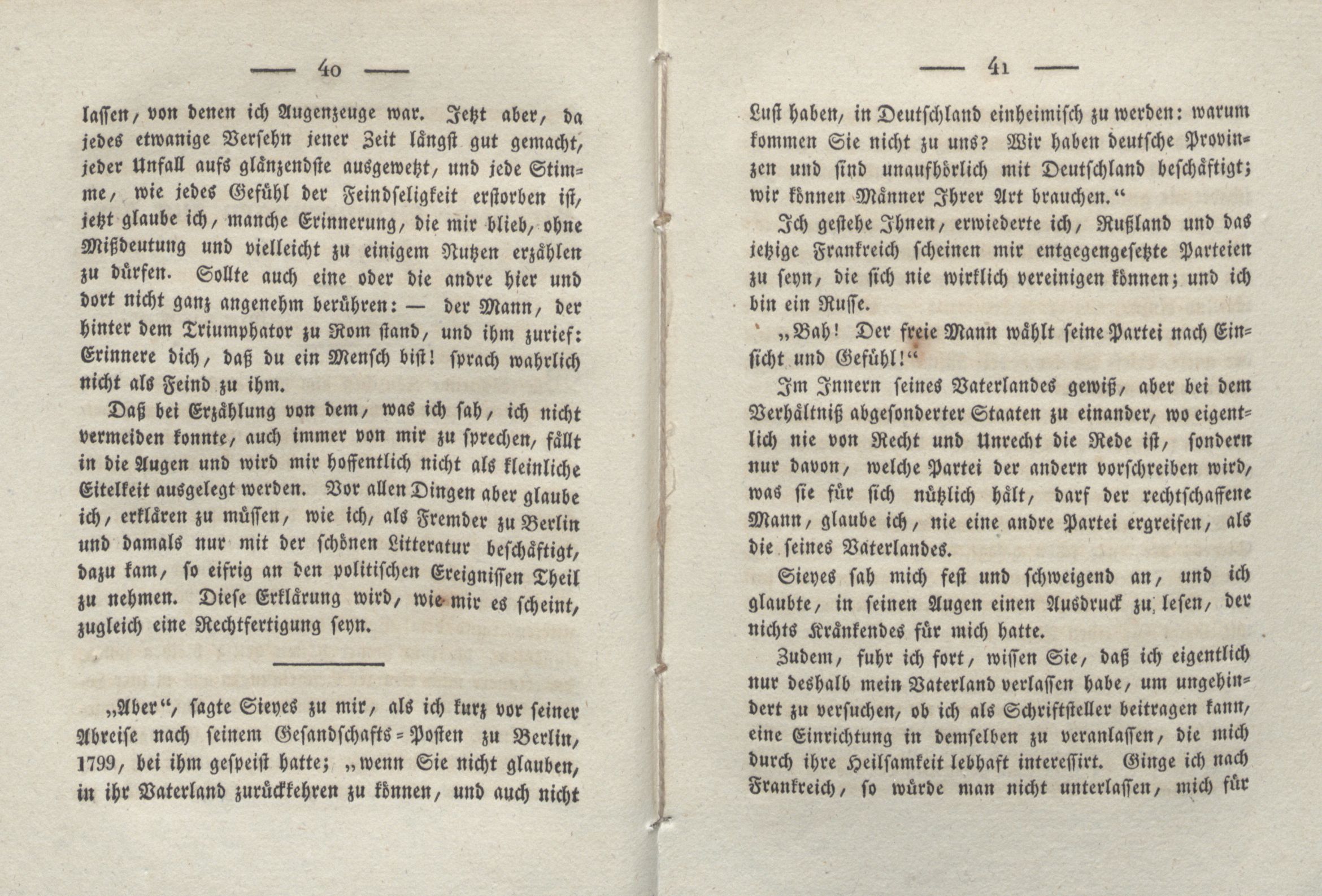 Flüchtige Erinnerungen aus dem Jahre 1806 (1825) | 2. (40-41) Основной текст