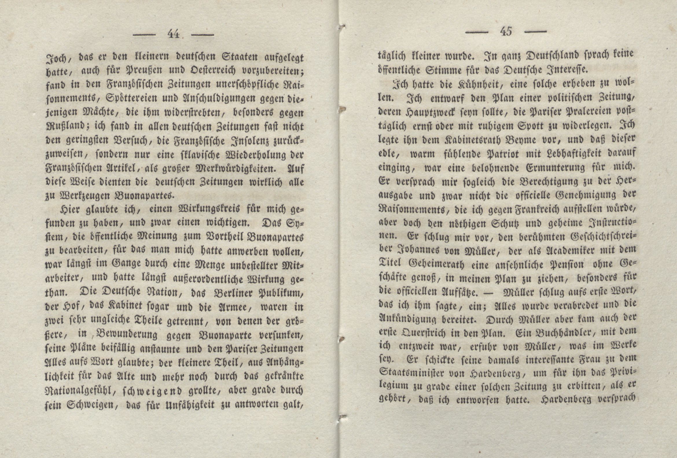 Flüchtige Erinnerungen aus dem Jahre 1806 (1825) | 4. (44-45) Основной текст