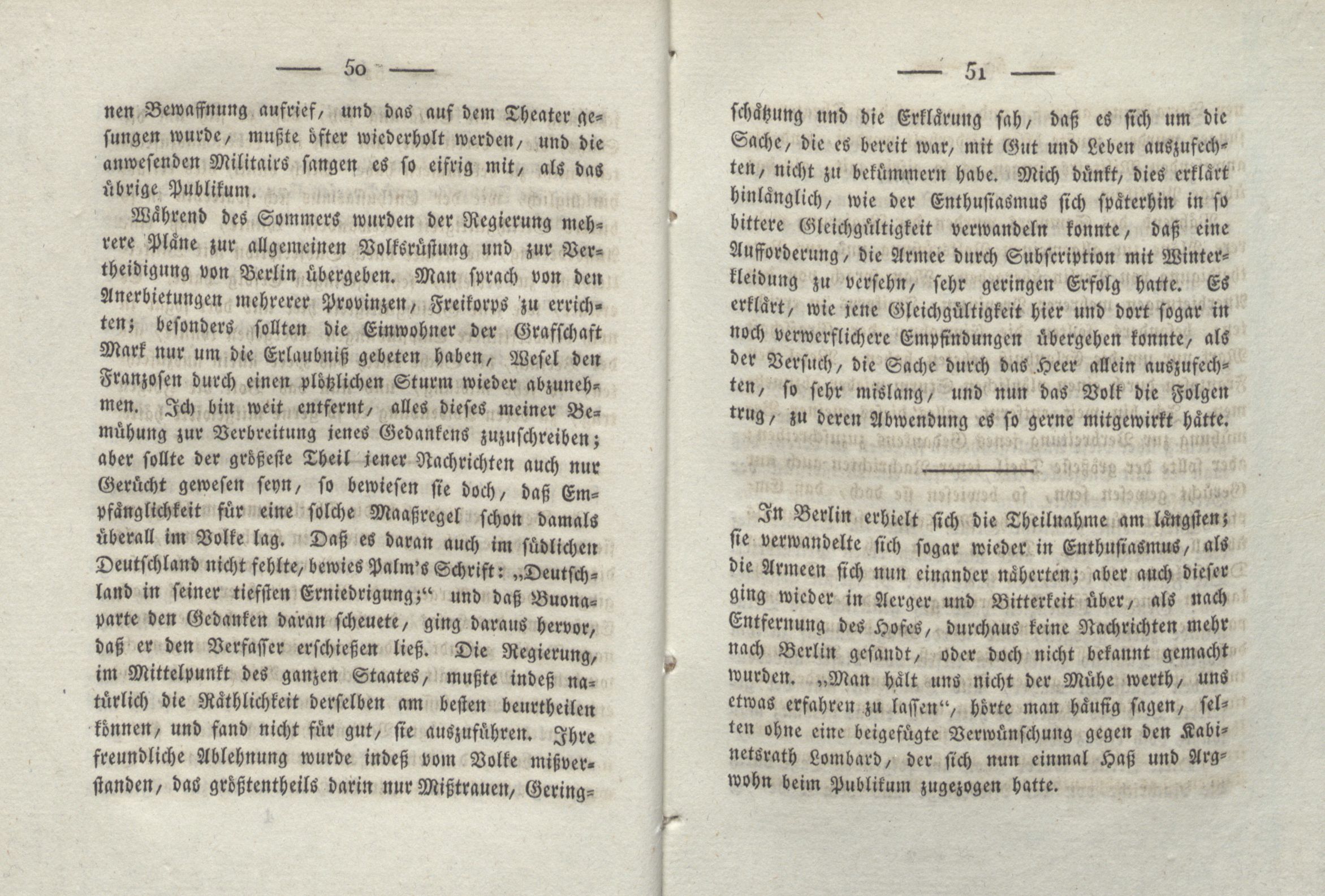 Flüchtige Erinnerungen aus dem Jahre 1806 (1825) | 7. (50-51) Main body of text