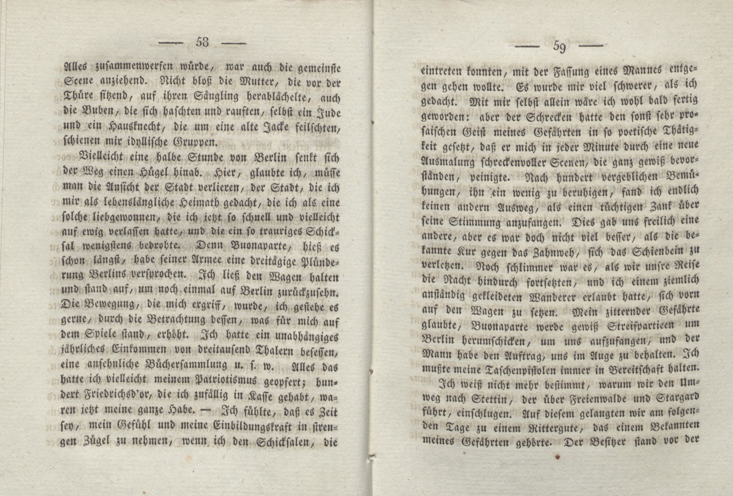 Flüchtige Erinnerungen aus dem Jahre 1806 (1825) | 11. (58-59) Põhitekst