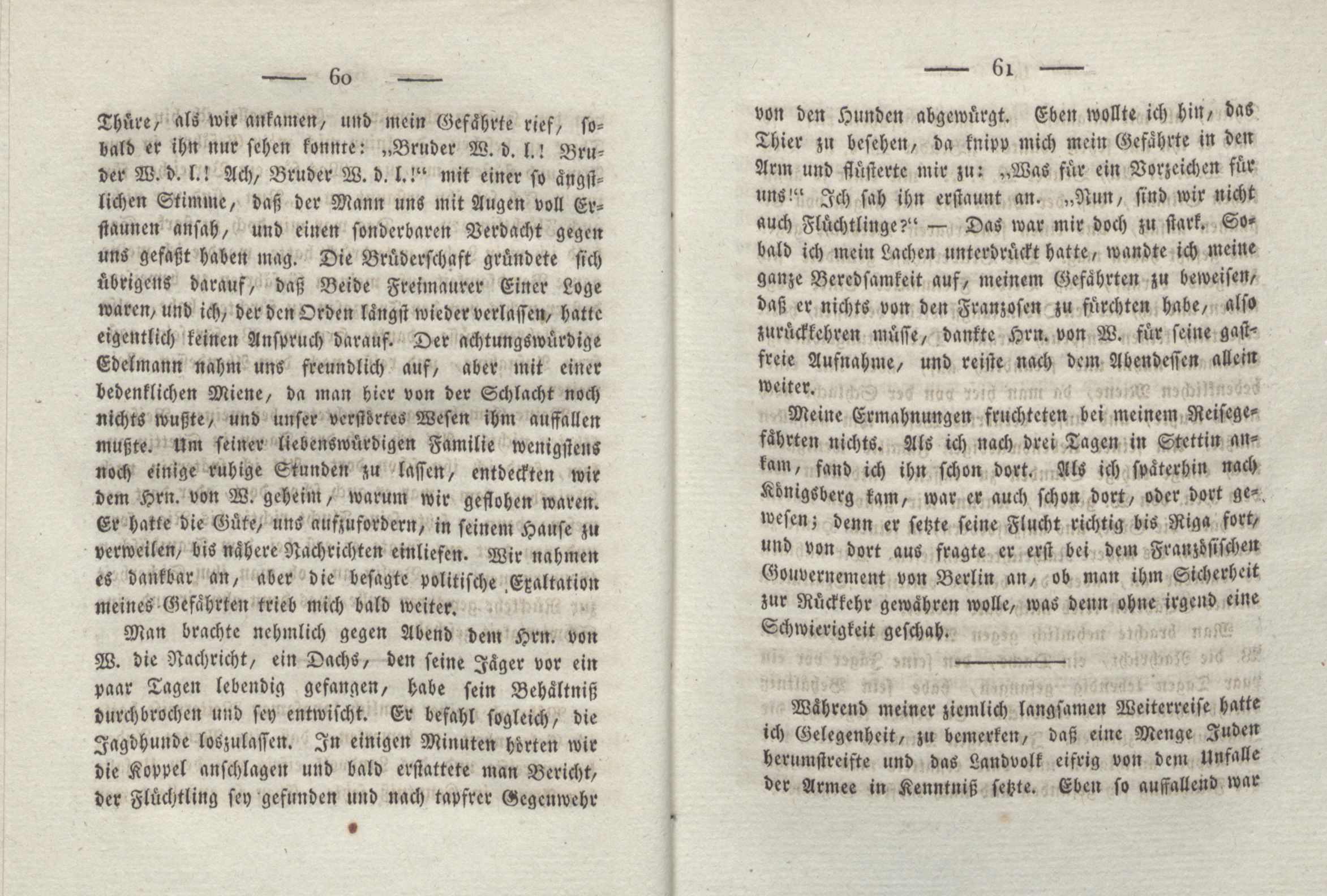 Flüchtige Erinnerungen aus dem Jahre 1806 (1825) | 12. (60-61) Основной текст