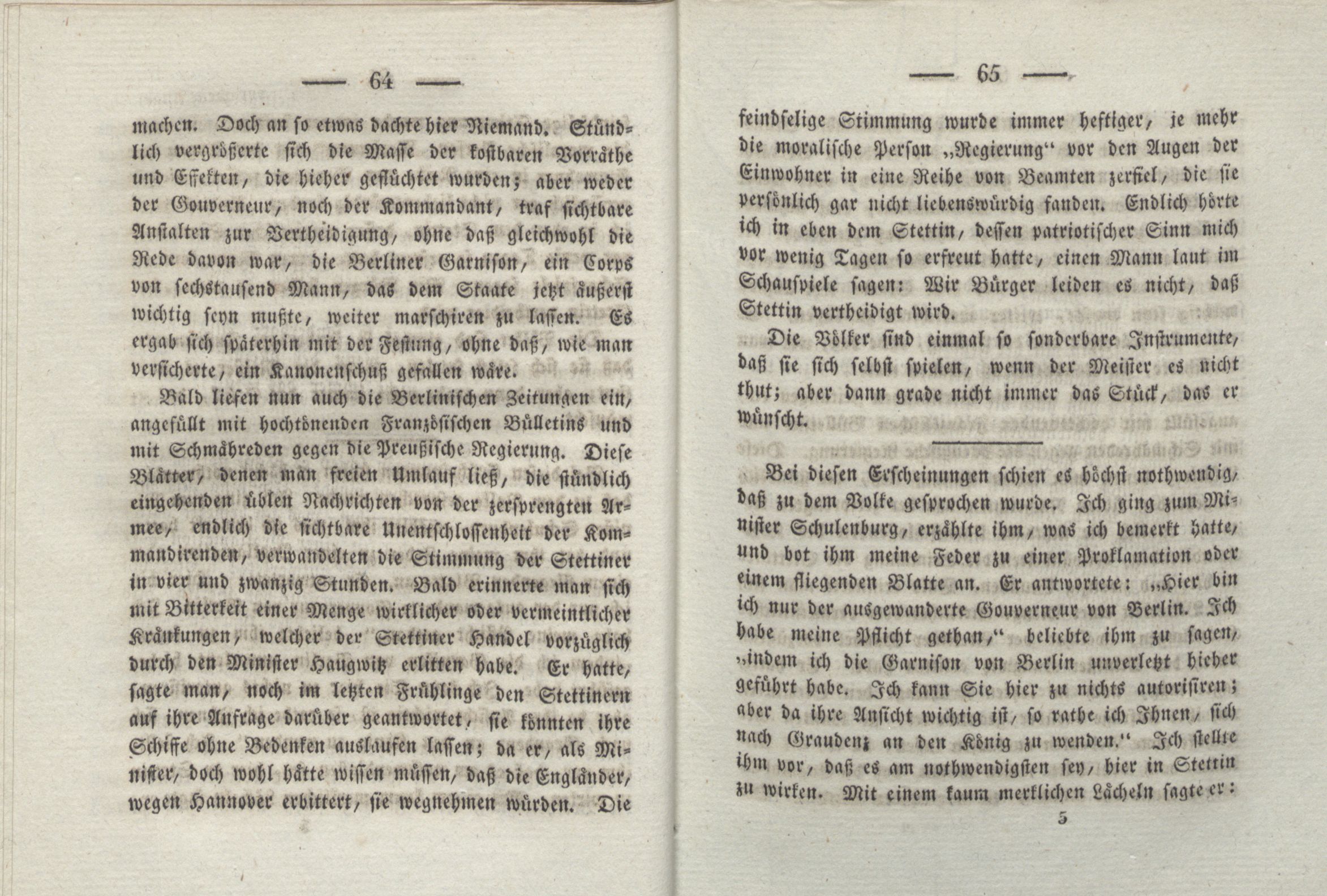 Flüchtige Erinnerungen aus dem Jahre 1806 (1825) | 14. (64-65) Põhitekst