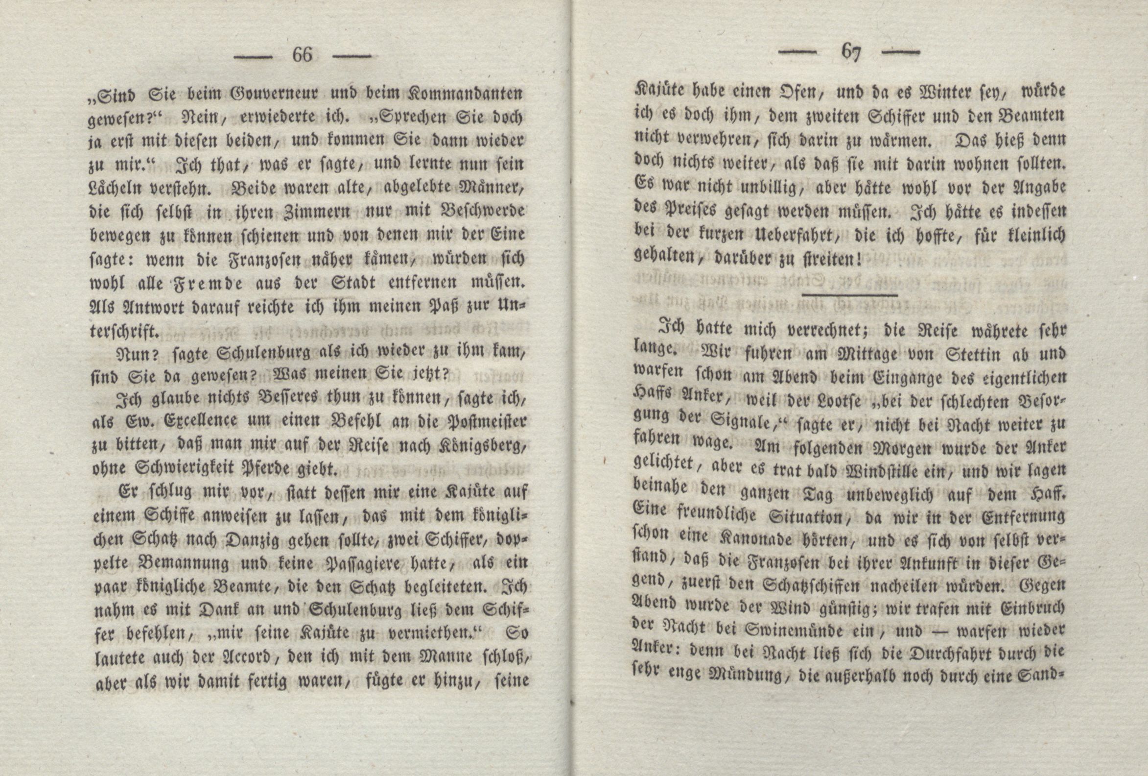 Flüchtige Erinnerungen aus dem Jahre 1806 (1825) | 15. (66-67) Основной текст