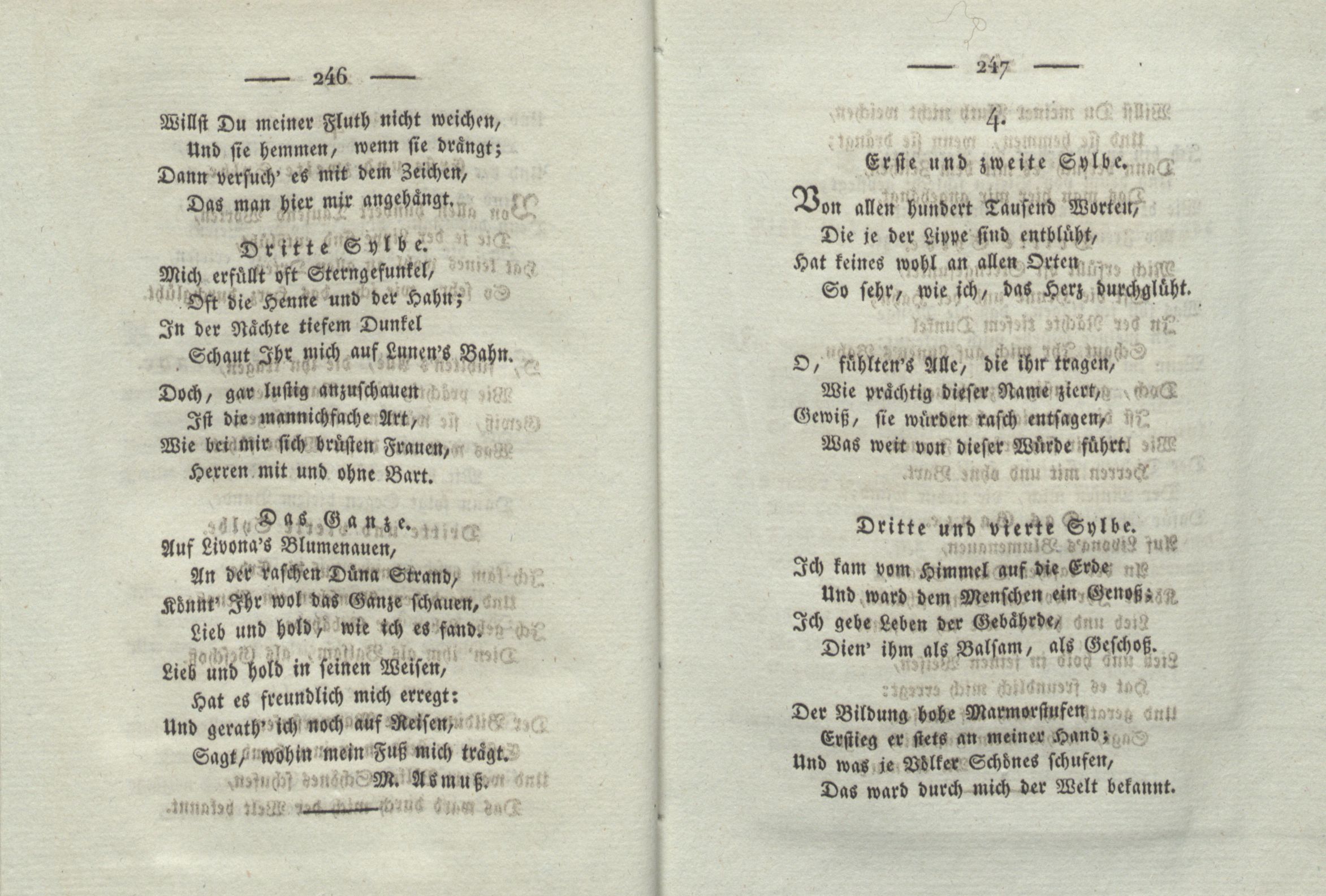 Erinnerung, als Charade (1825) | 2. (246-247) Основной текст