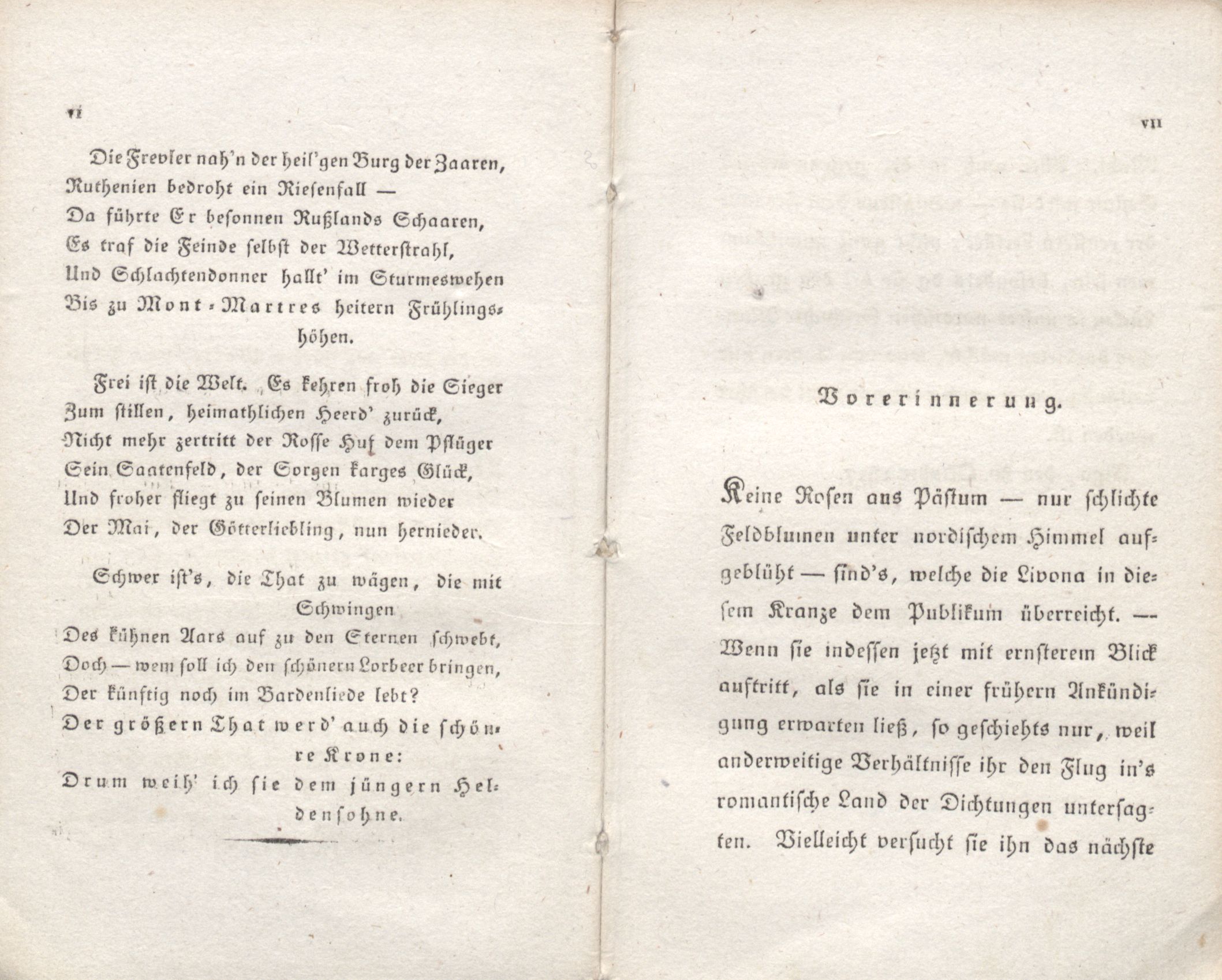 Livona an der Urne des Fürsten Wolter von Plettenberg (1818) | 2. (VI-VII) Põhitekst
