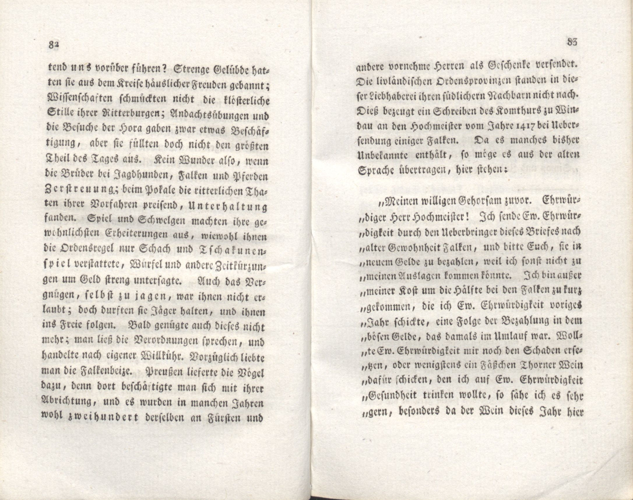 Schilderungen des Luxus, der Sitten und Gebräuche der Livländer zur Zeit der Ordensregierung (1818) | 30. (82-83) Põhitekst