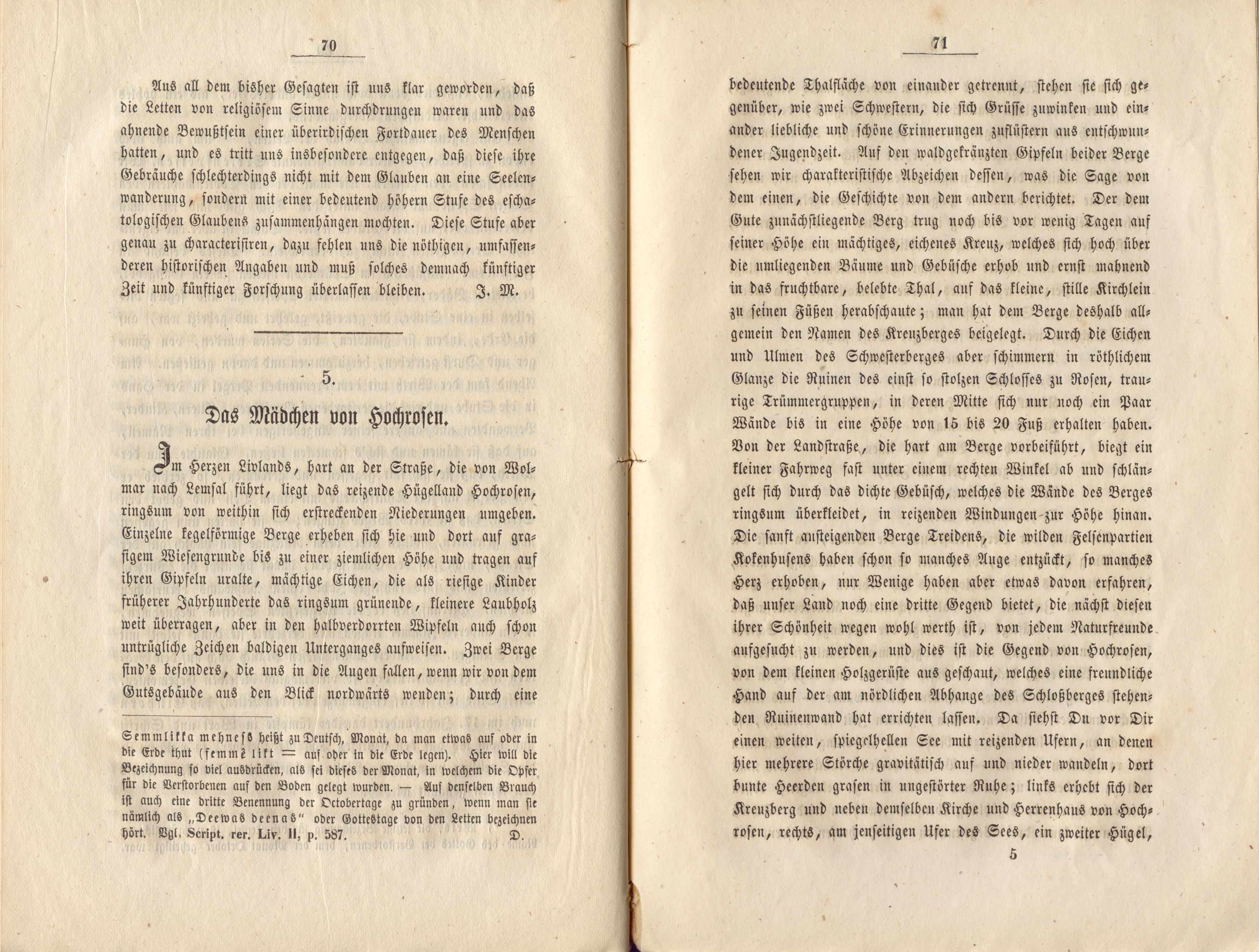 Felliner Blätter (1859) | 36. (70-71) Main body of text
