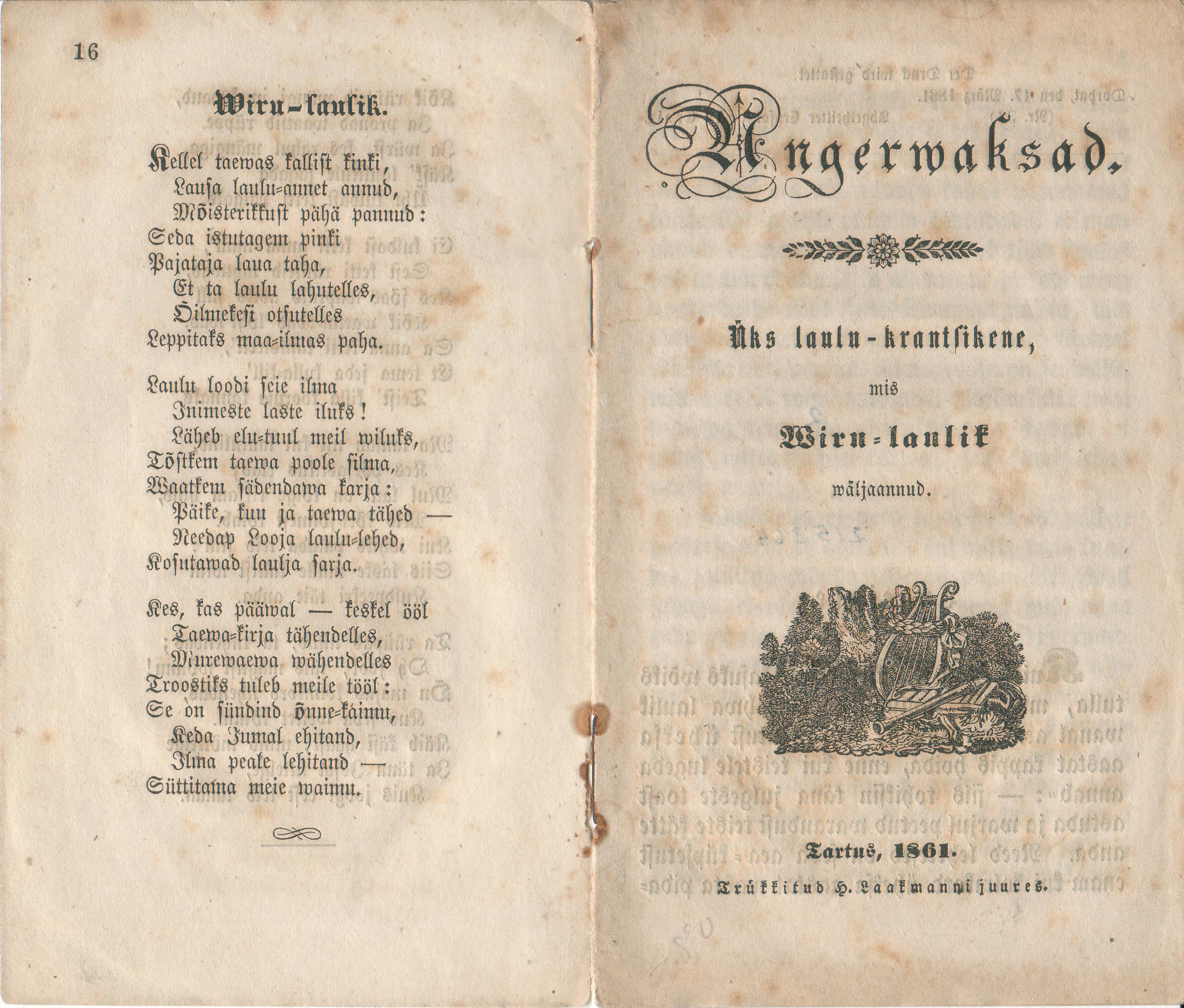 Angerwaksad (1861) | 1. (16) Tiitelleht