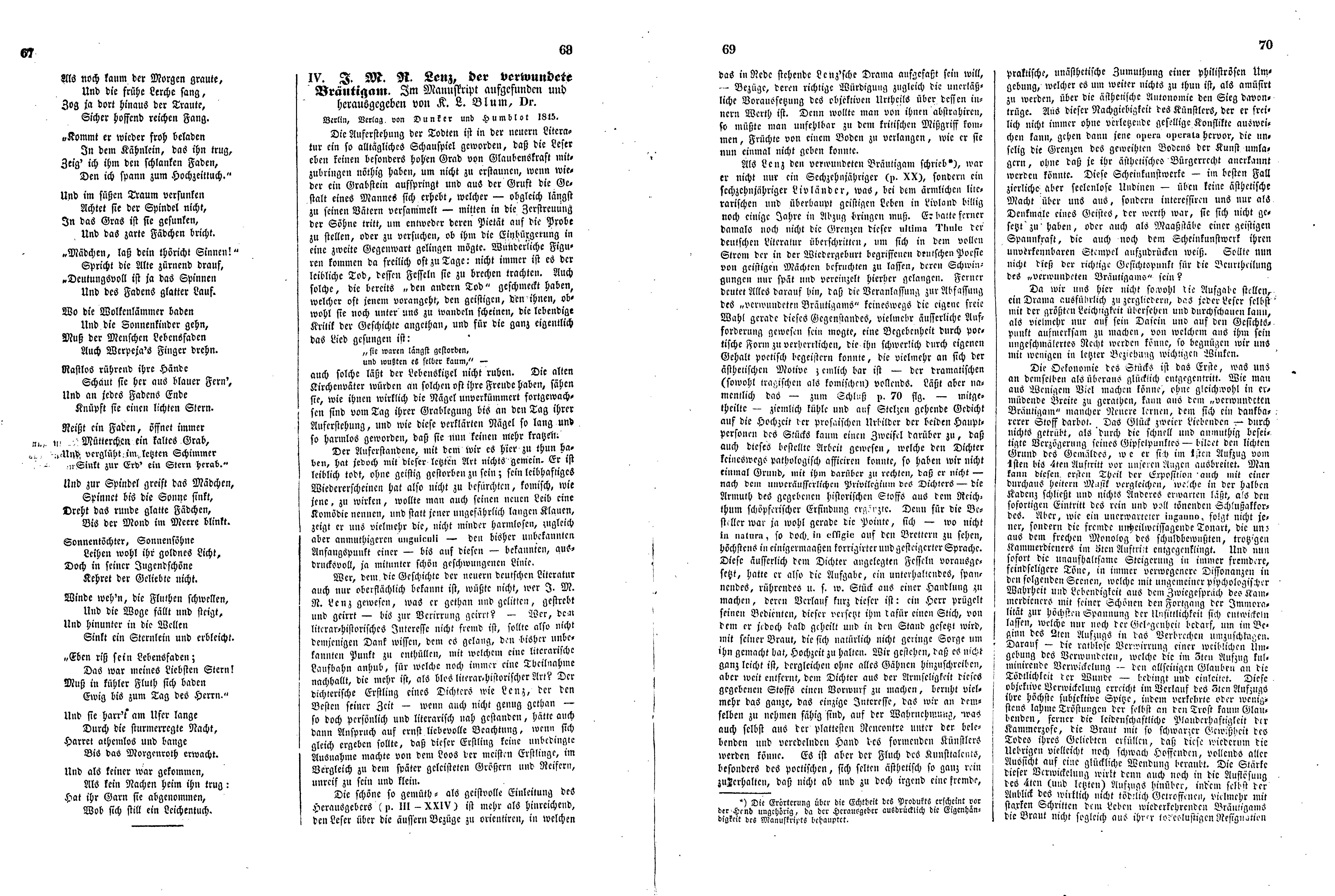 Das Inland [11] (1846) | 22. (67-70) Haupttext