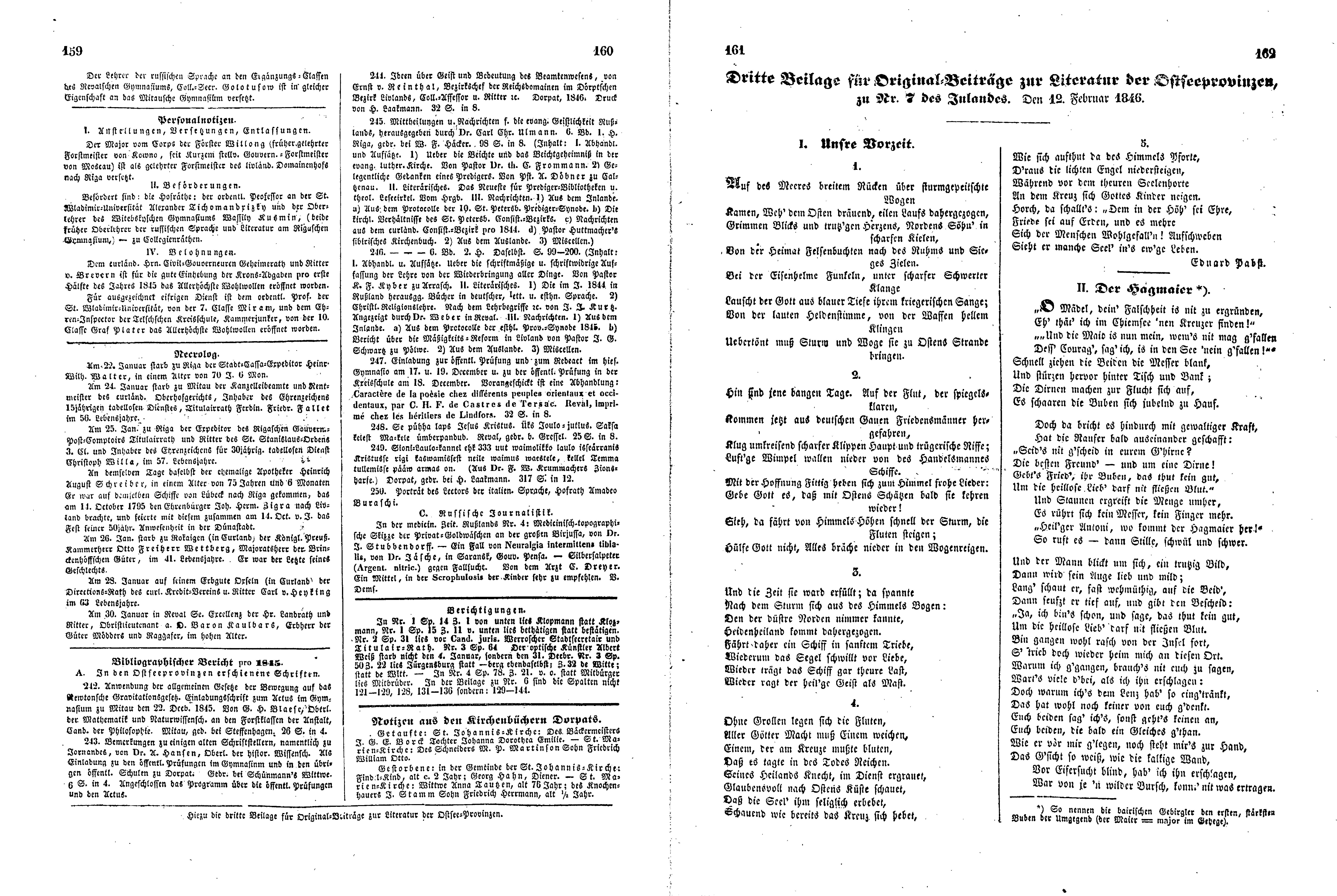 Das Inland [11] (1846) | 45. (159-162) Haupttext
