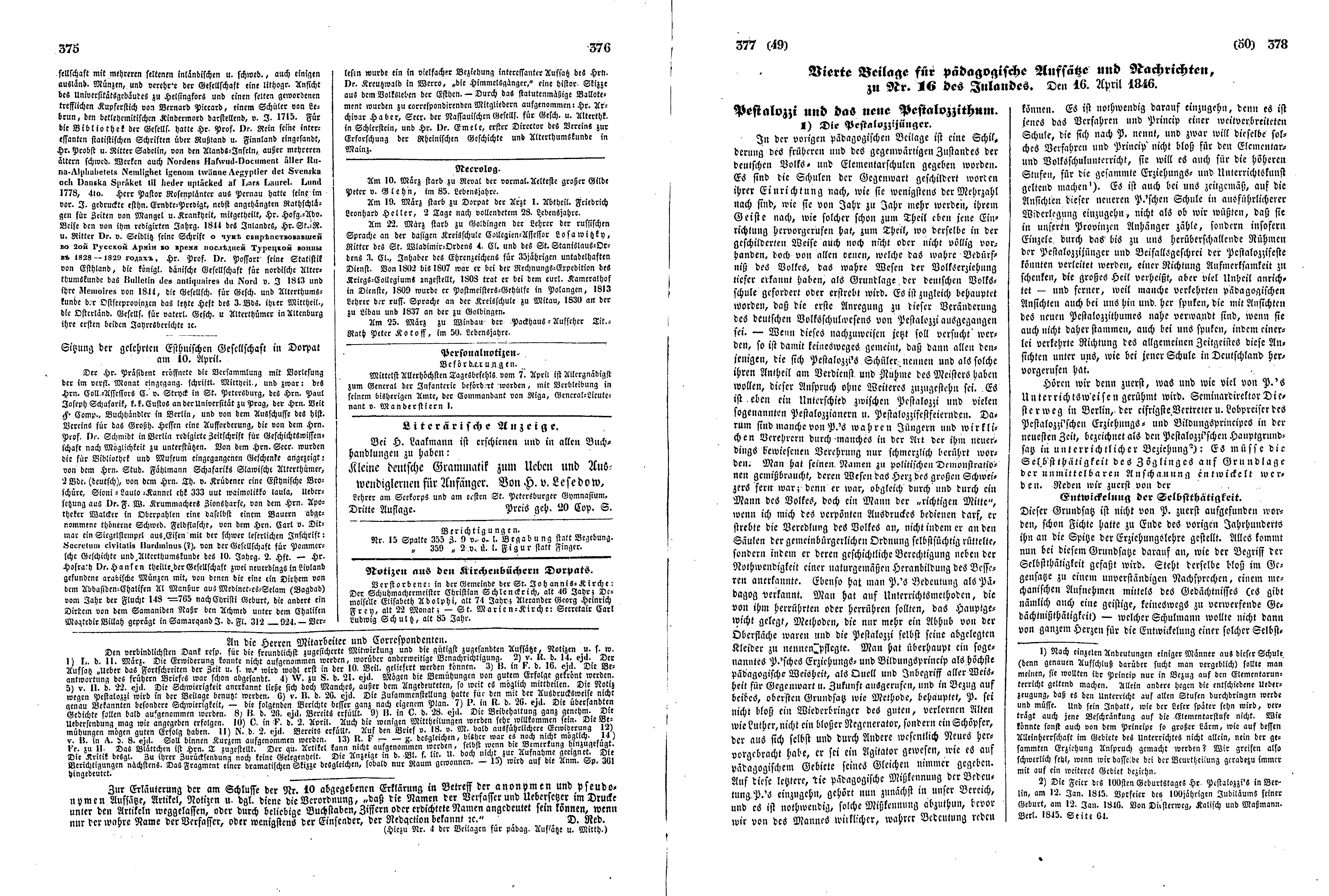 Das Inland [11] (1846) | 99. (375-378) Основной текст
