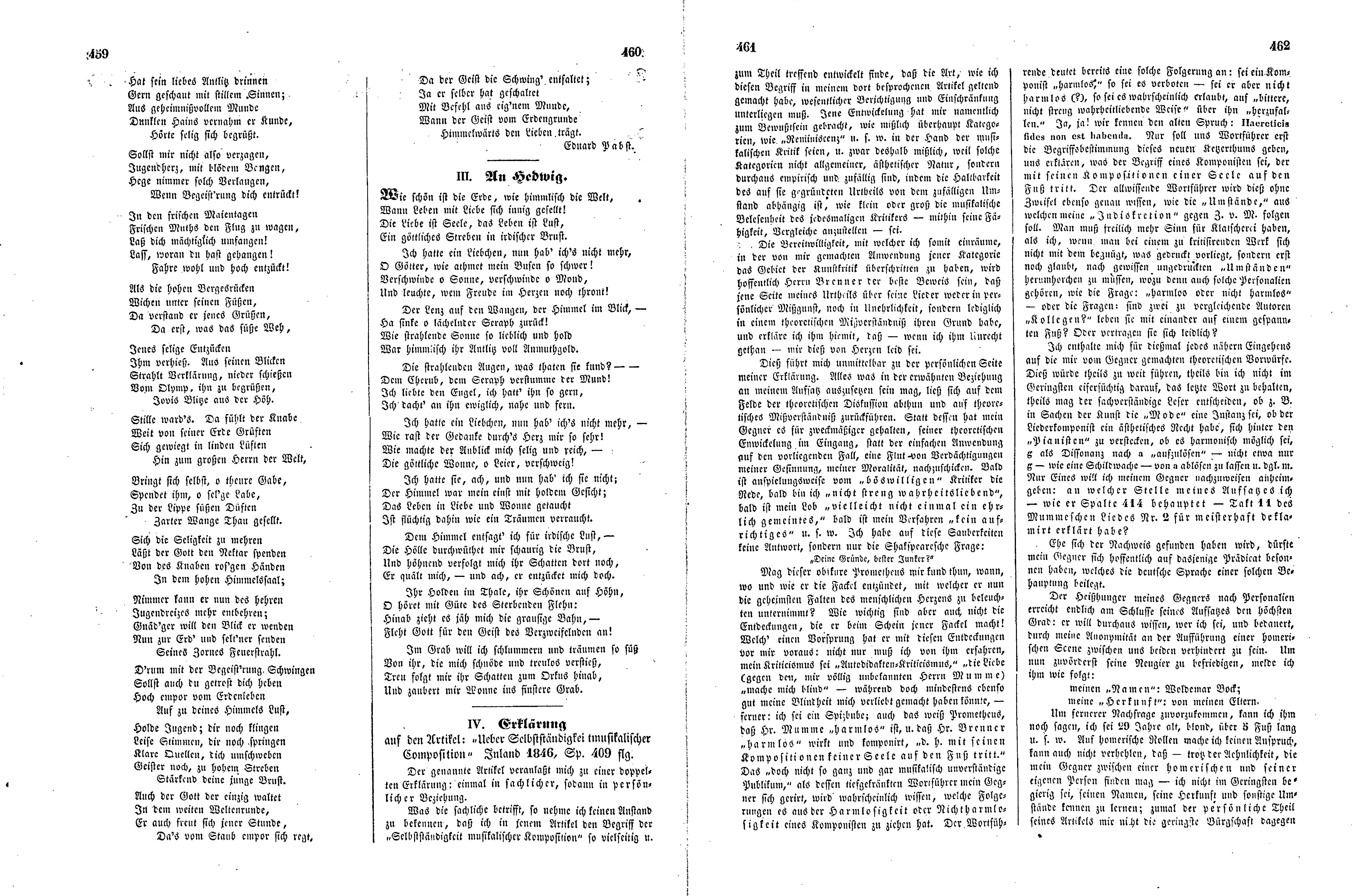 Das Inland [11] (1846) | 120. (459-462) Haupttext