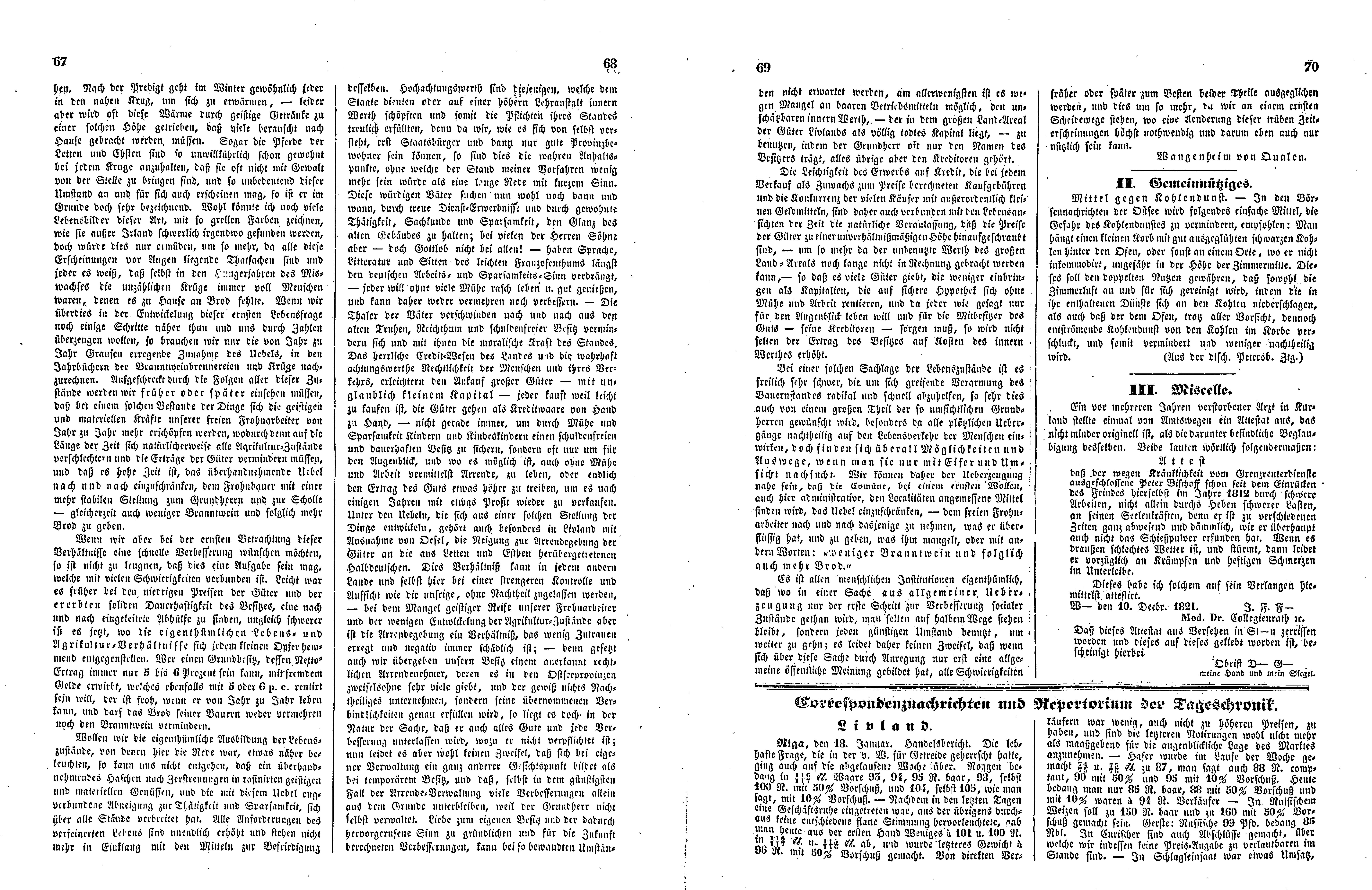 Das Inland [12] (1847) | 22. (67-70) Põhitekst