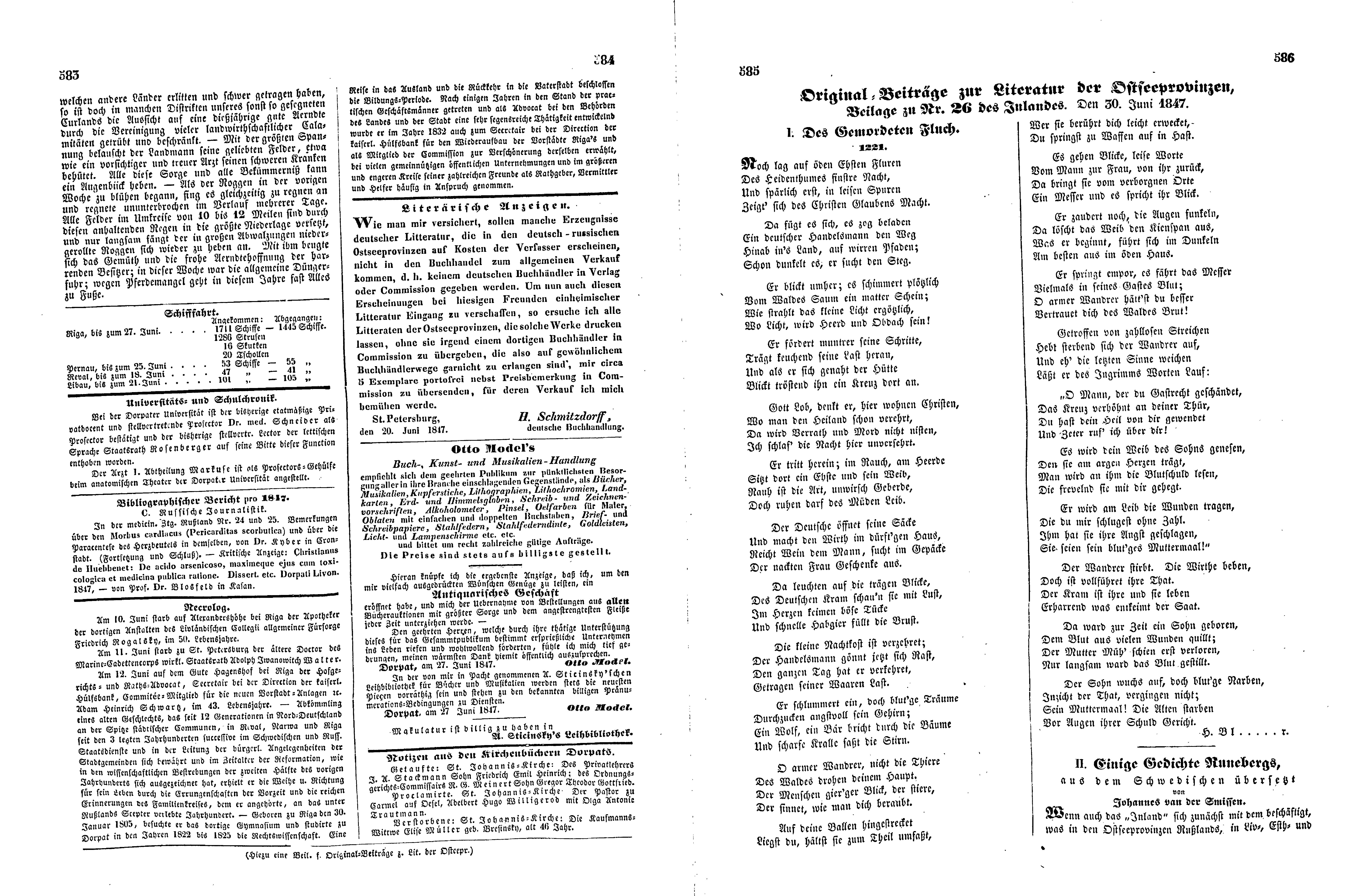 Des Ermordeten Fluch (1847) | 1. (583-586) Main body of text