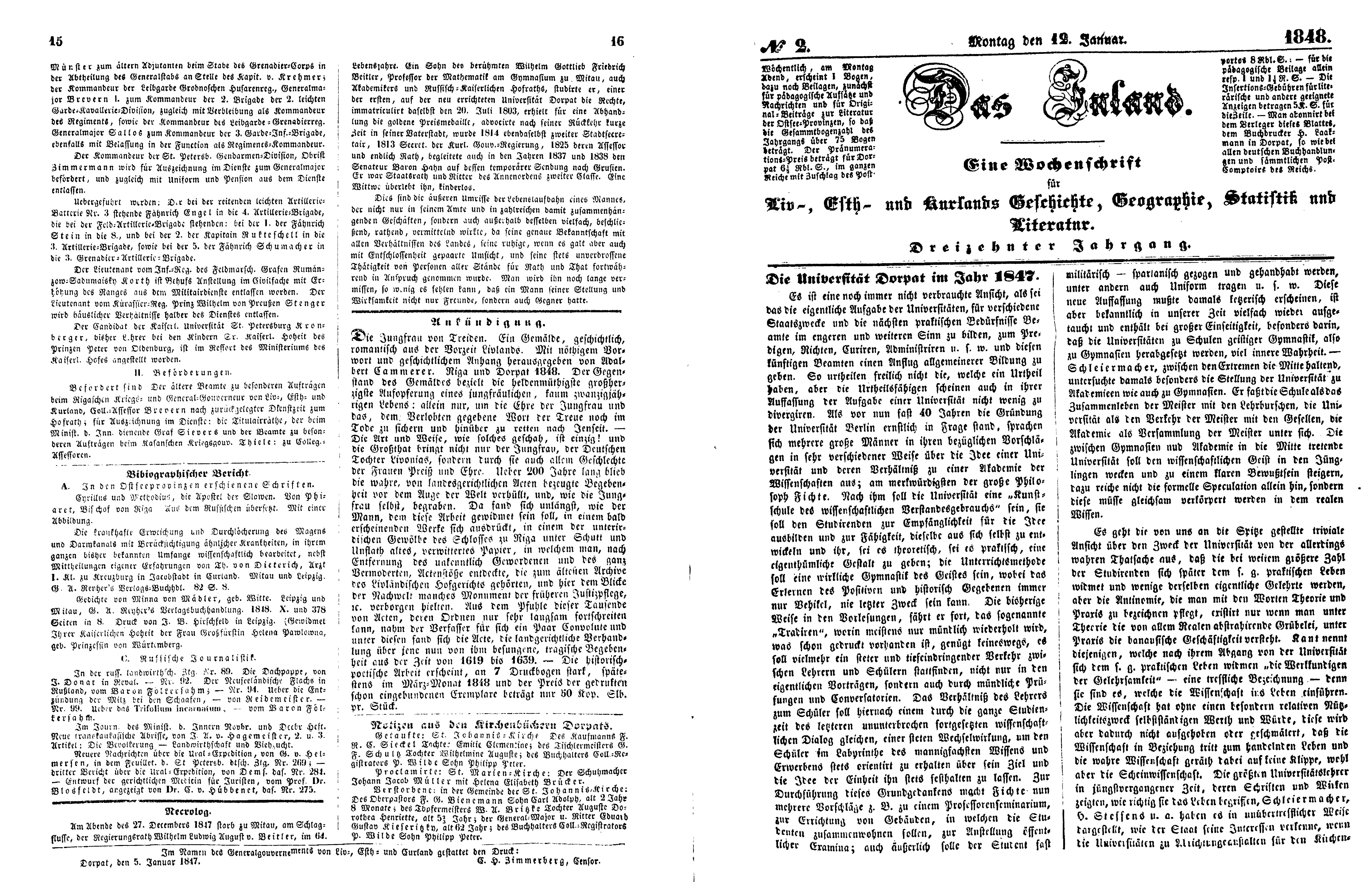 Das Inland [13] (1848) | 9. (15-18) Основной текст