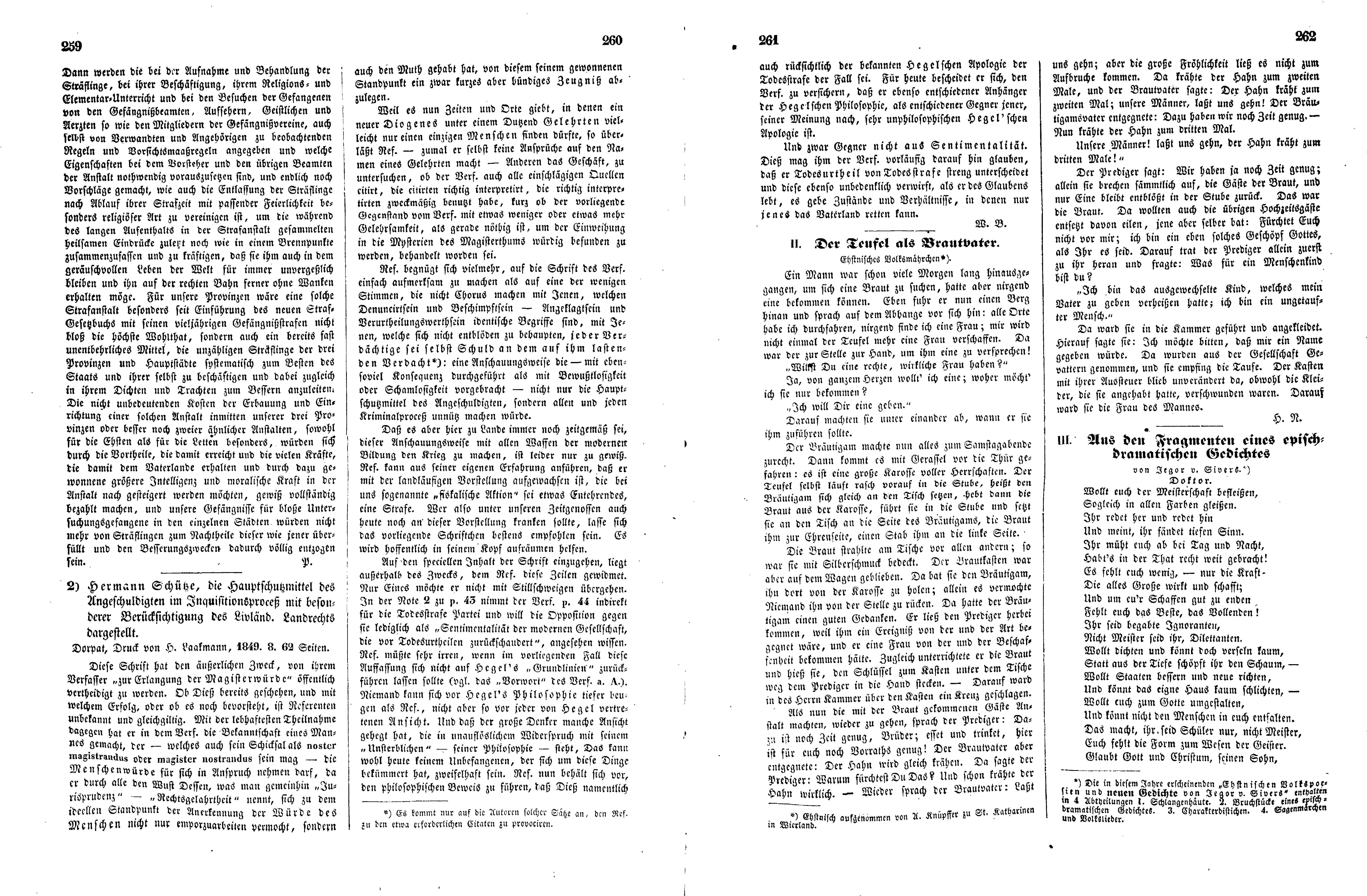 Aus den Fragmenten eines episch-dramatischen Gedichtes (1849) | 1. (259-262) Main body of text