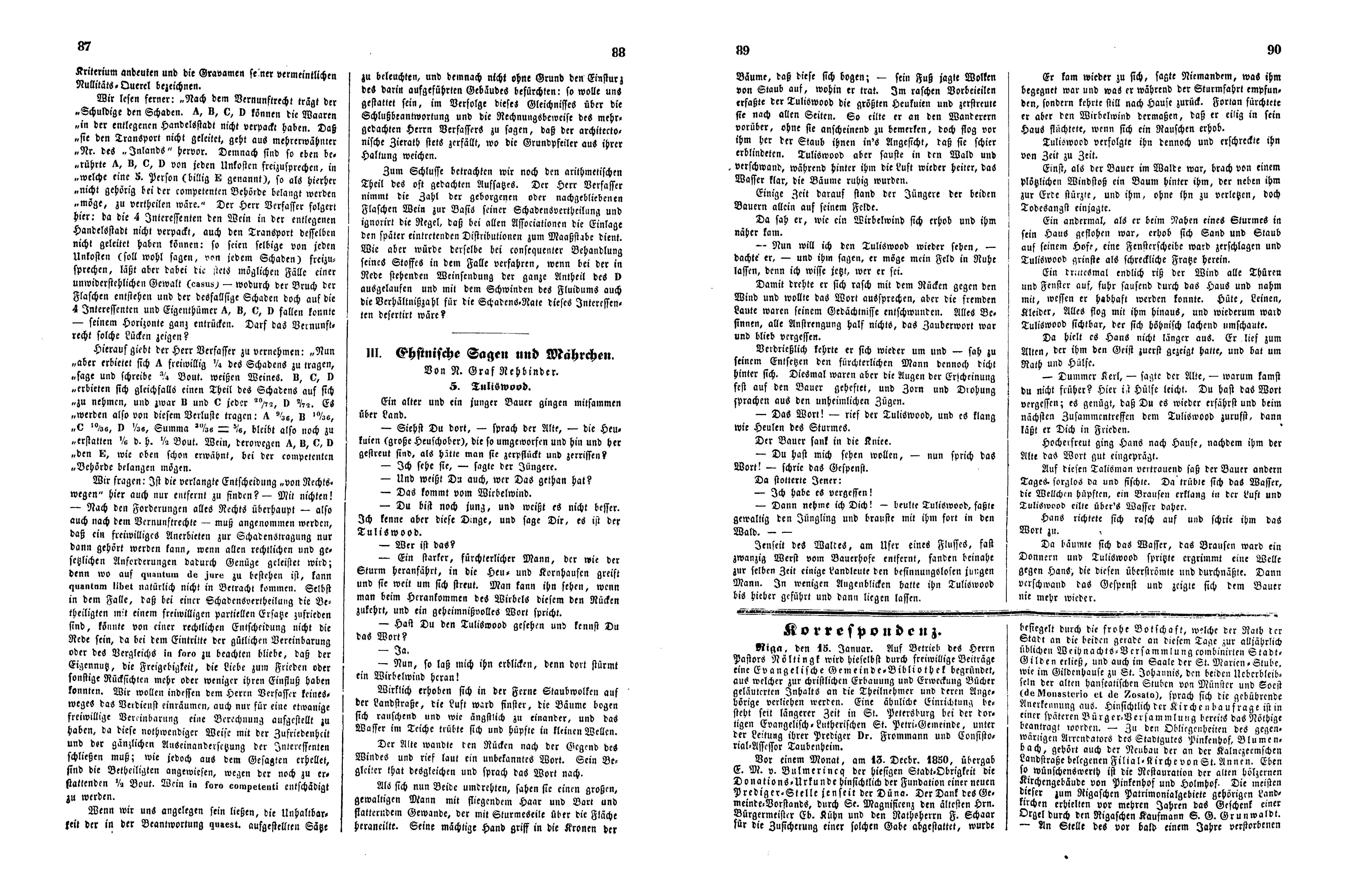 Tuliswood (Ehstnische Sagen und Mährchen) (1851) | 1. (87-90) Haupttext