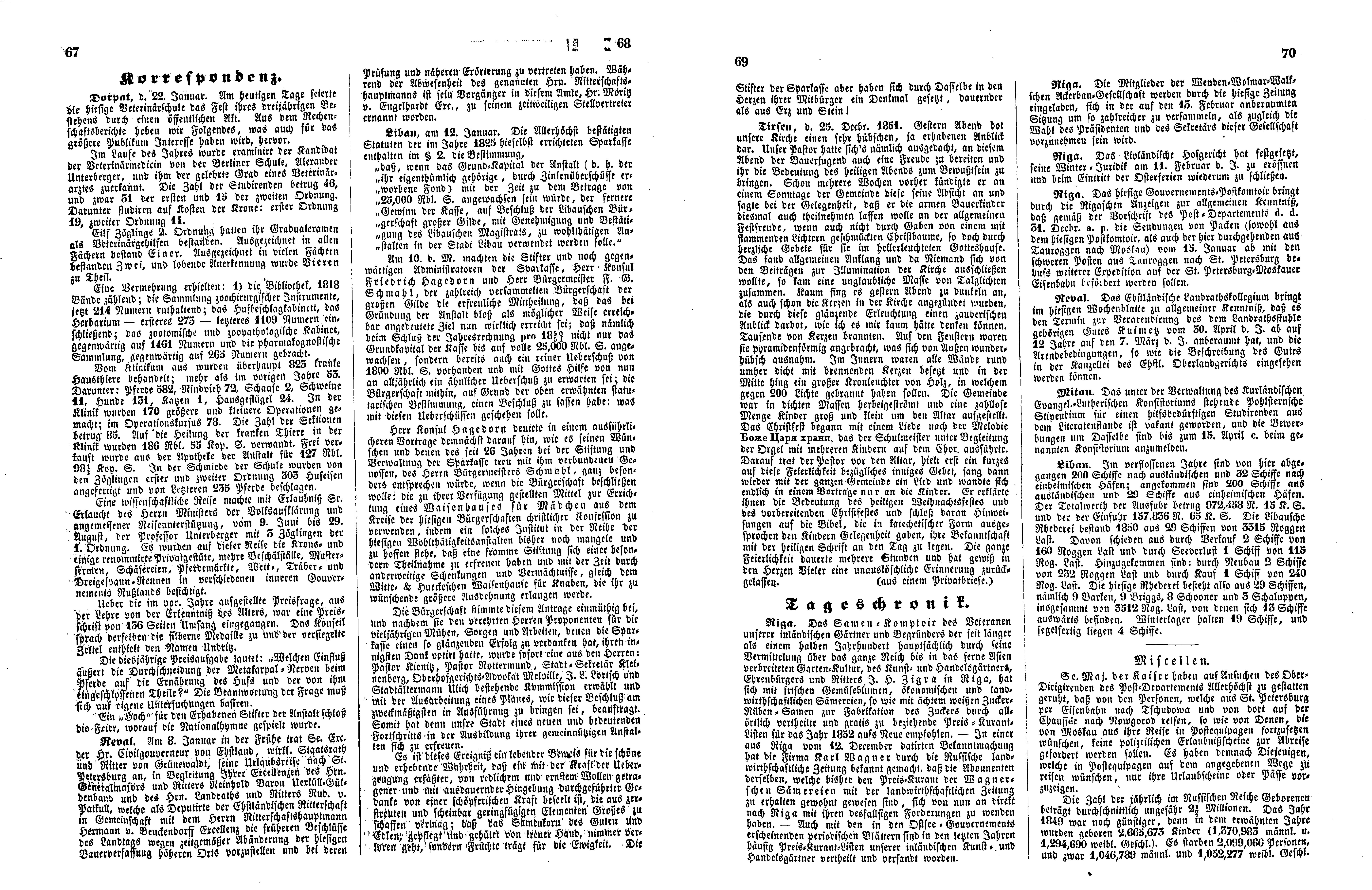 Das Inland [17] (1852) | 21. (67-70) Основной текст