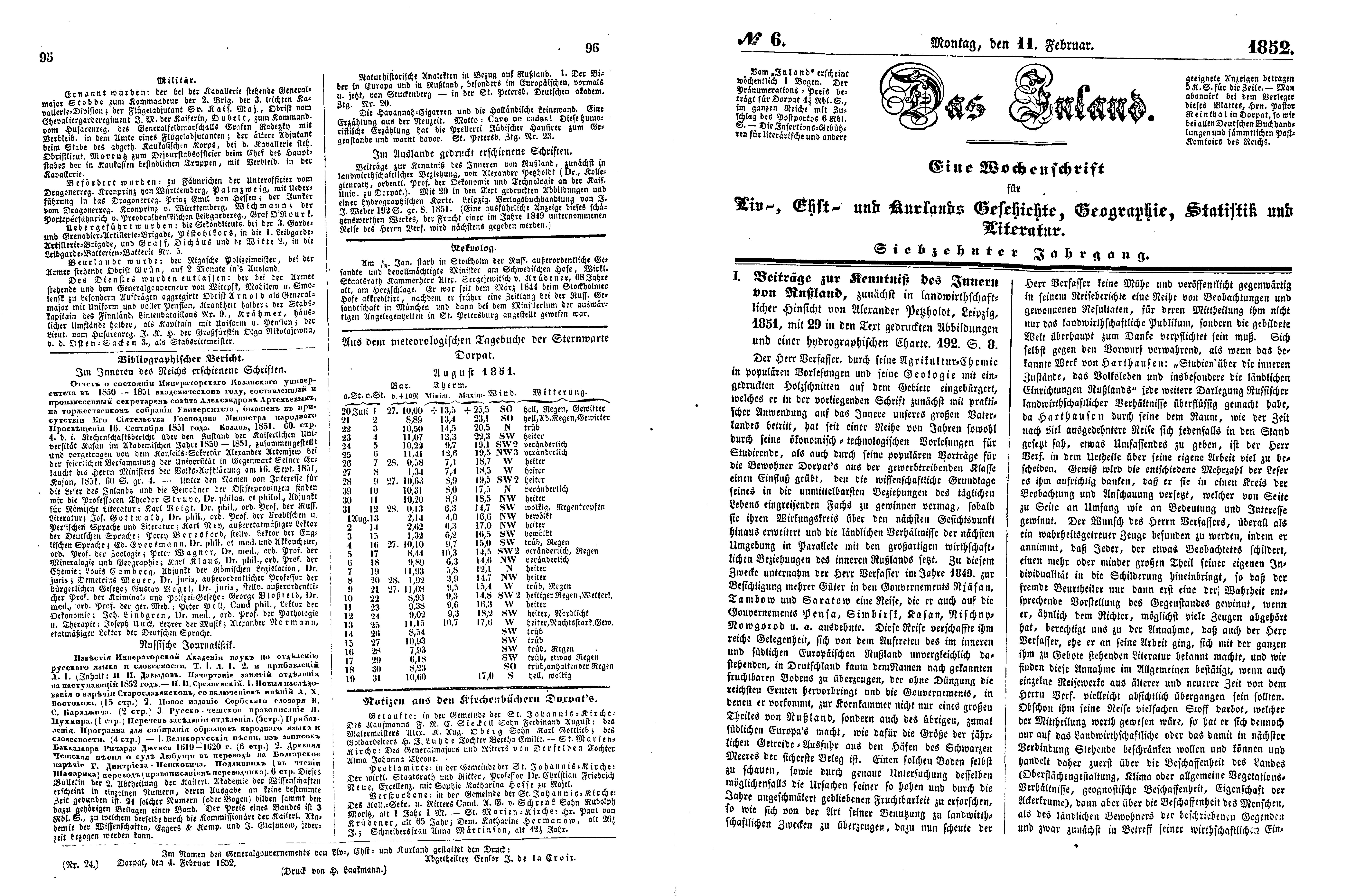 Das Inland [17] (1852) | 28. (95-98) Основной текст
