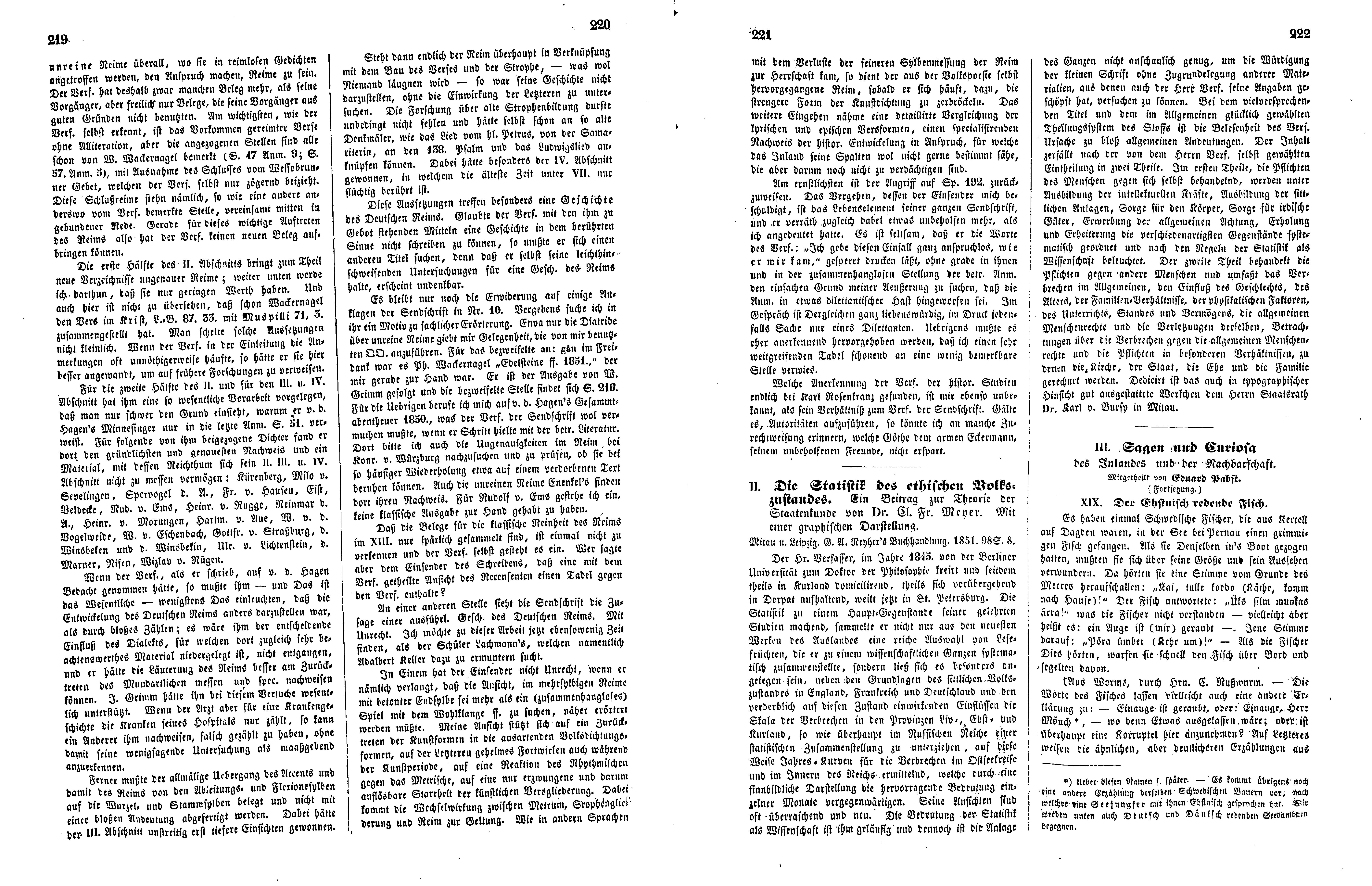 Das Inland [17] (1852) | 59. (219-222) Основной текст