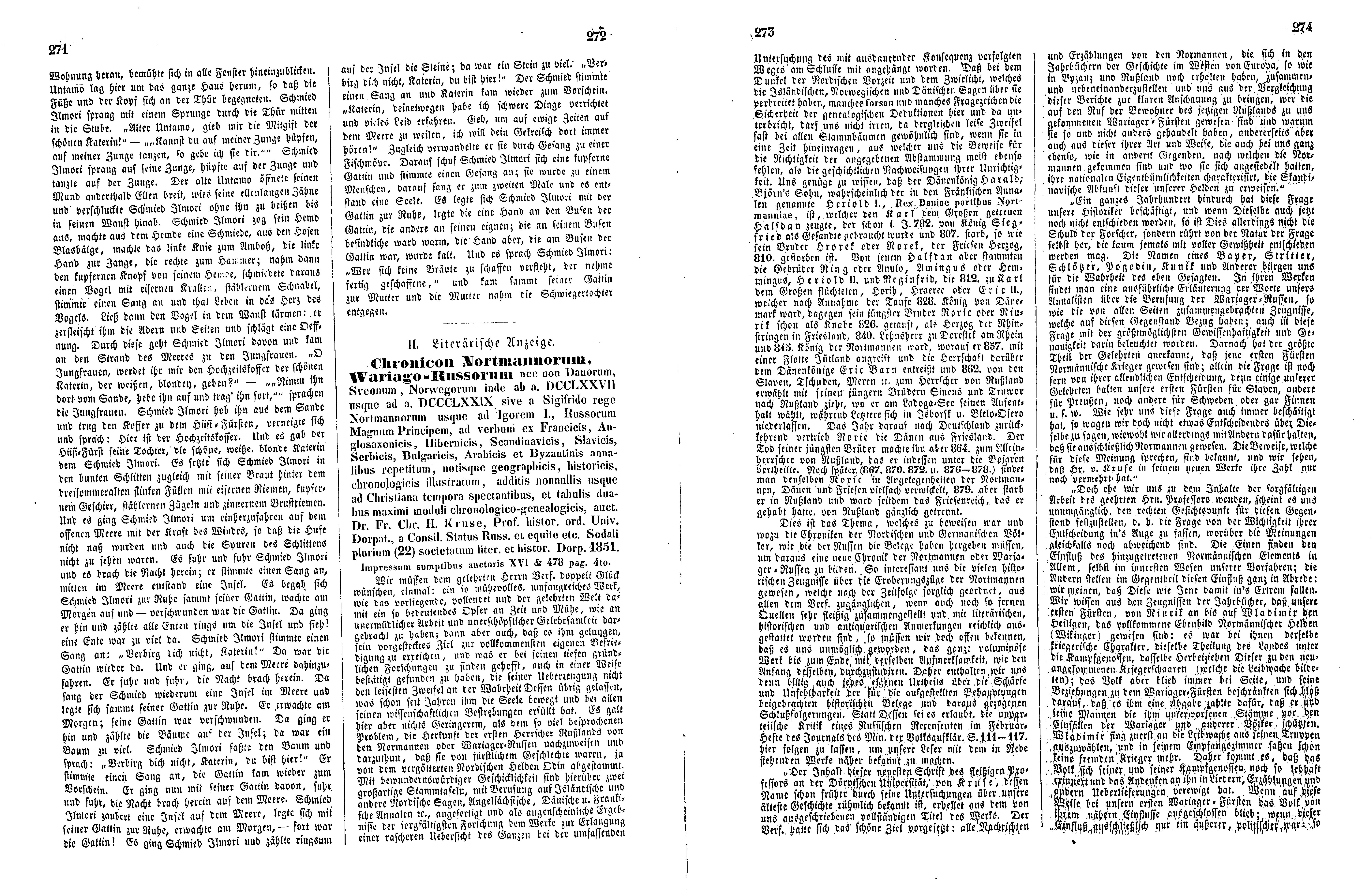 Das Inland [17] (1852) | 72. (271-274) Main body of text