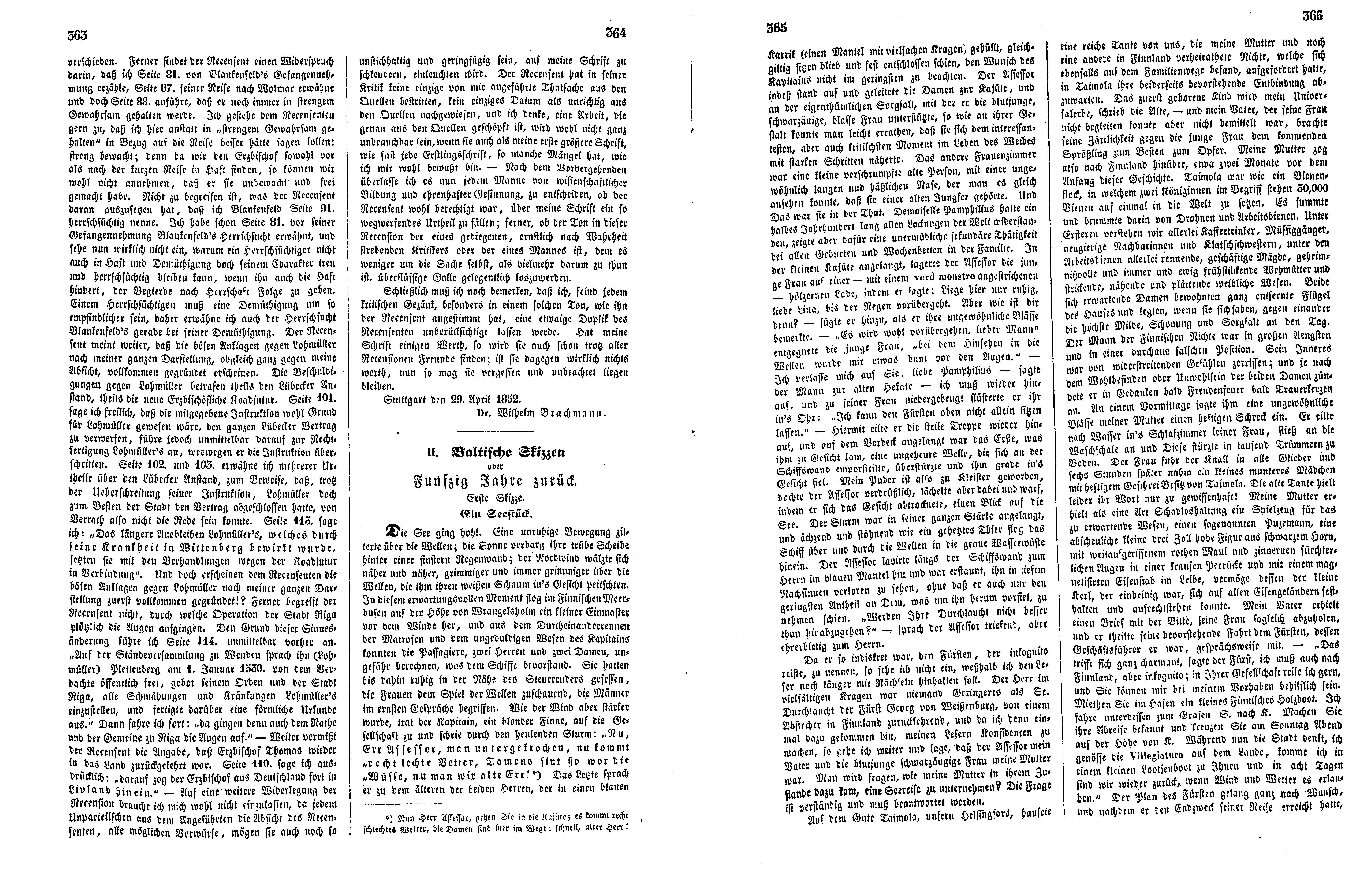 Baltische Skizzen oder Funfzig Jahre zurück [01] (Ein Seestück) (1852) | 1. (363-366) Haupttext