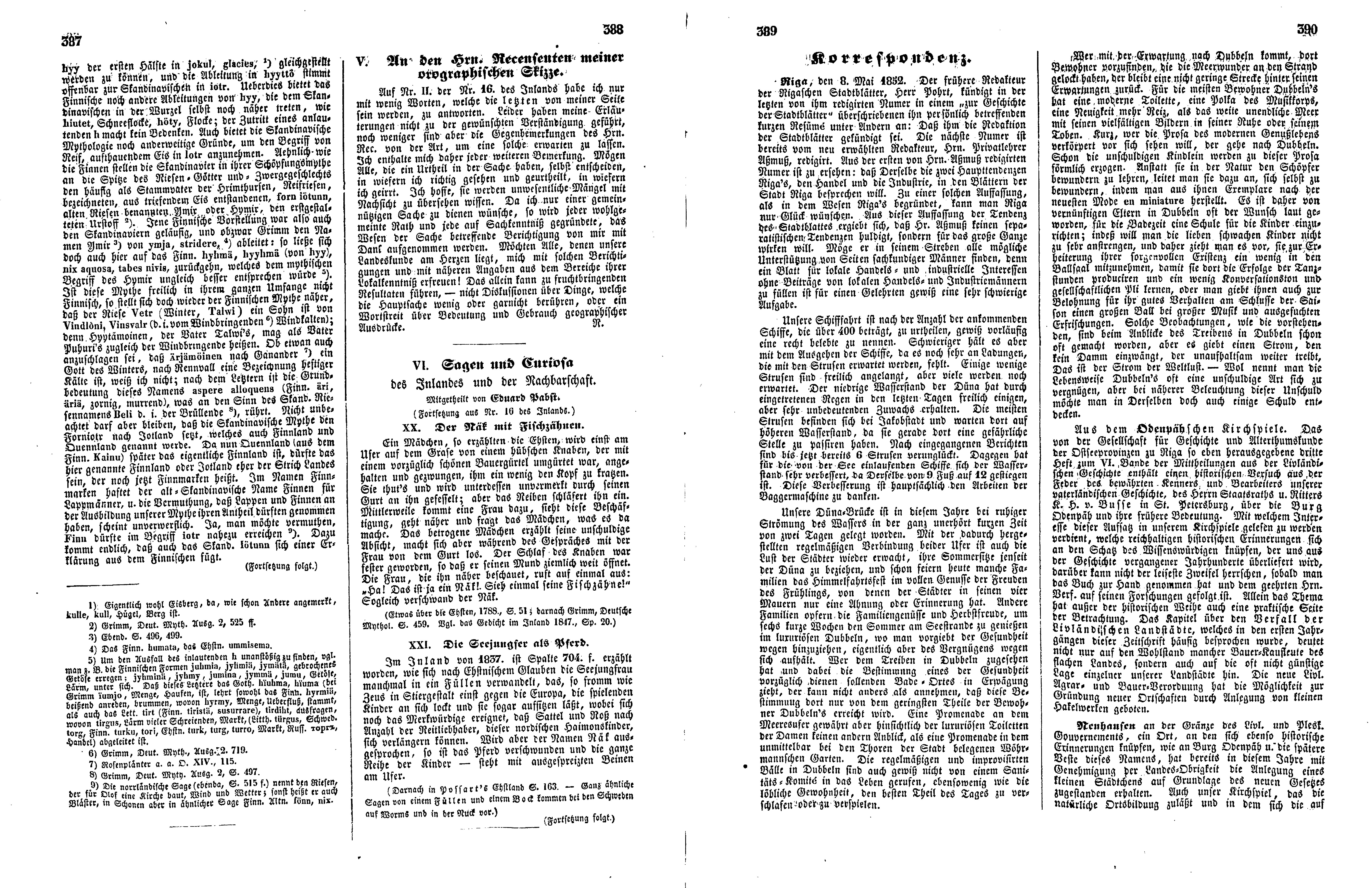 Das Inland [17] (1852) | 101. (387-390) Основной текст
