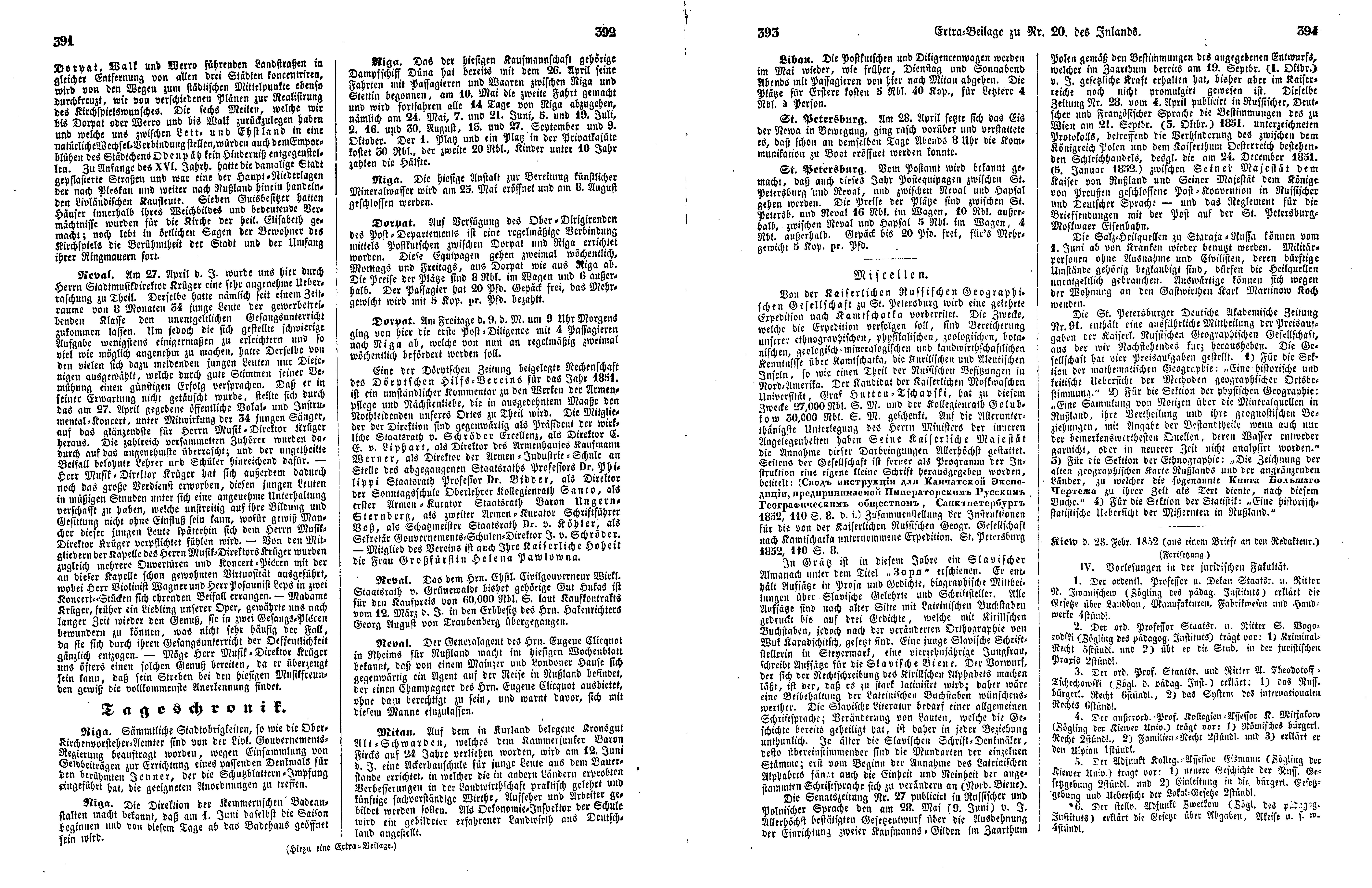 Das Inland [17] (1852) | 102. (391-394) Основной текст