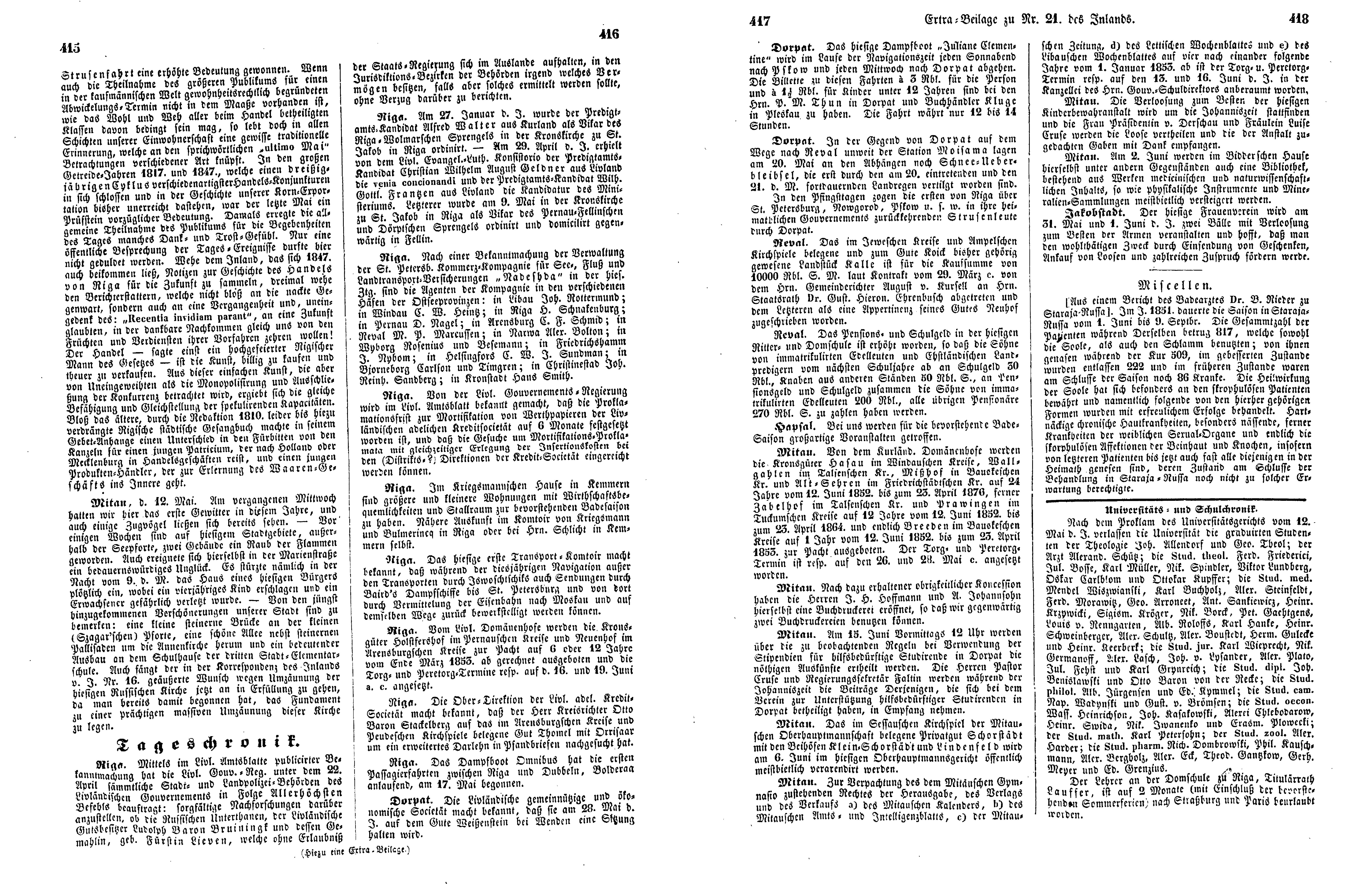 Das Inland [17] (1852) | 108. (415-418) Основной текст