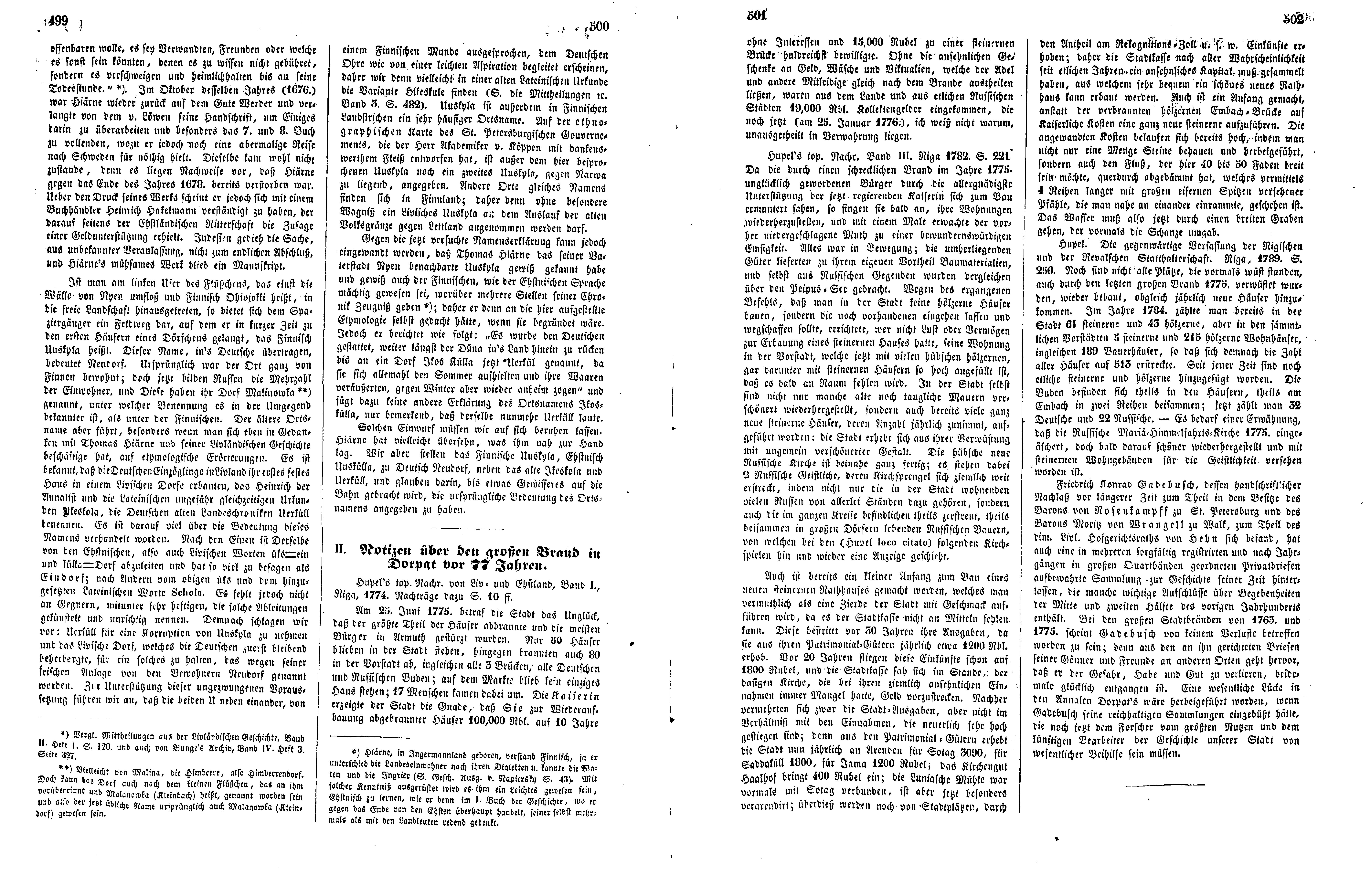 Thomas Hiärne und das Dorf Uuskyla (1852) | 2. (499-502) Основной текст