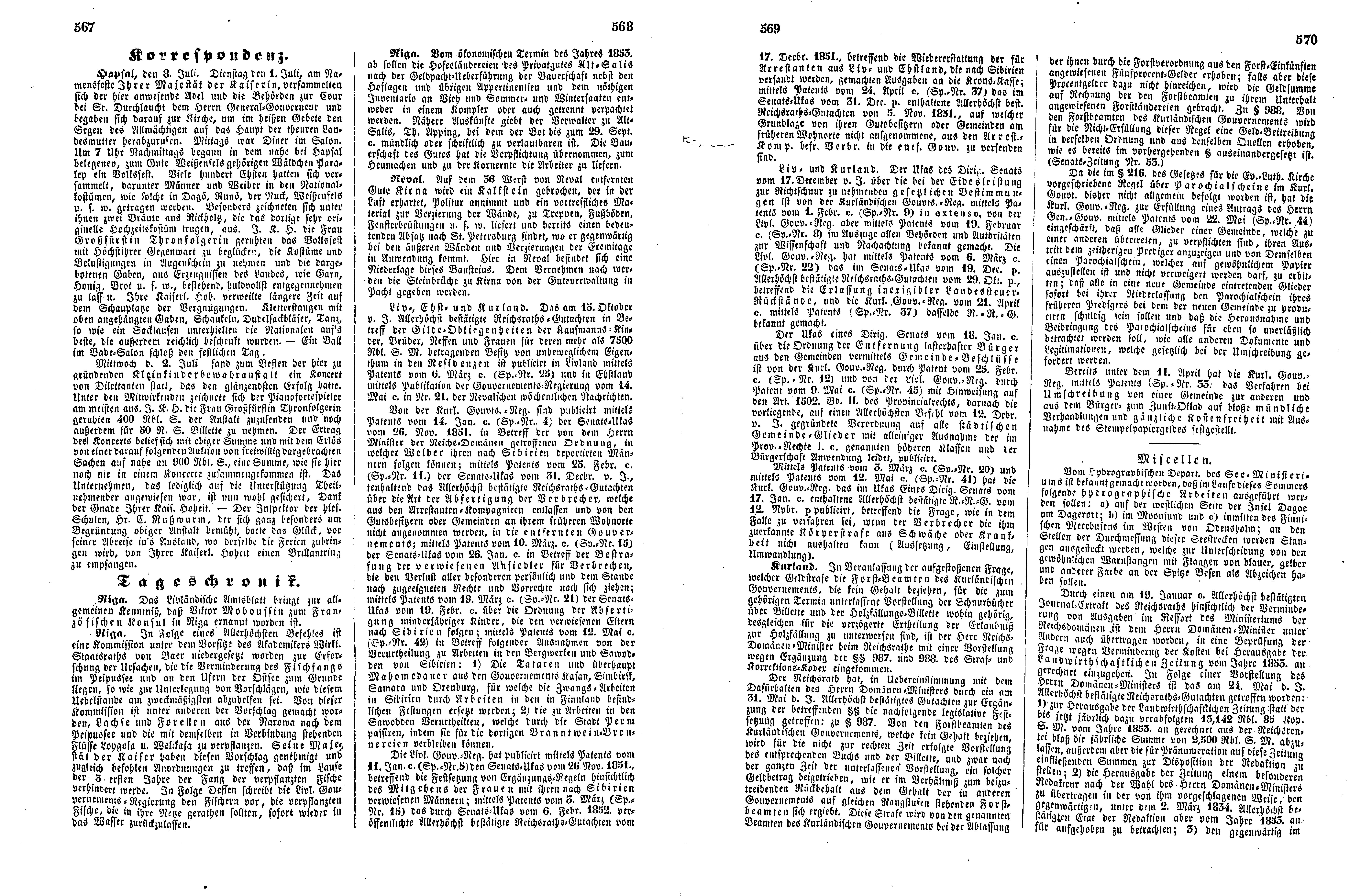 Das Inland [17] (1852) | 147. (567-570) Haupttext