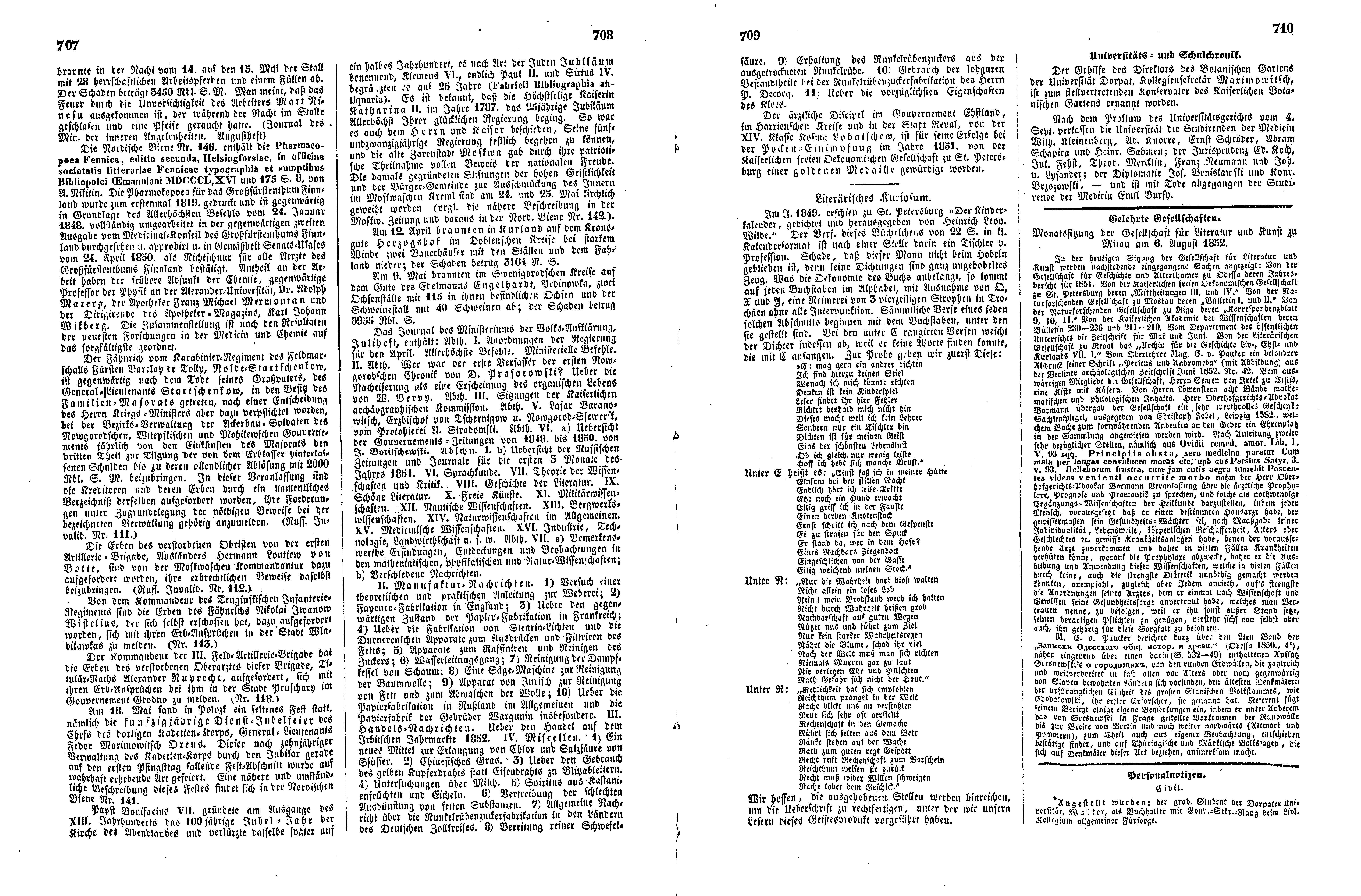 Das Inland [17] (1852) | 182. (707-710) Основной текст