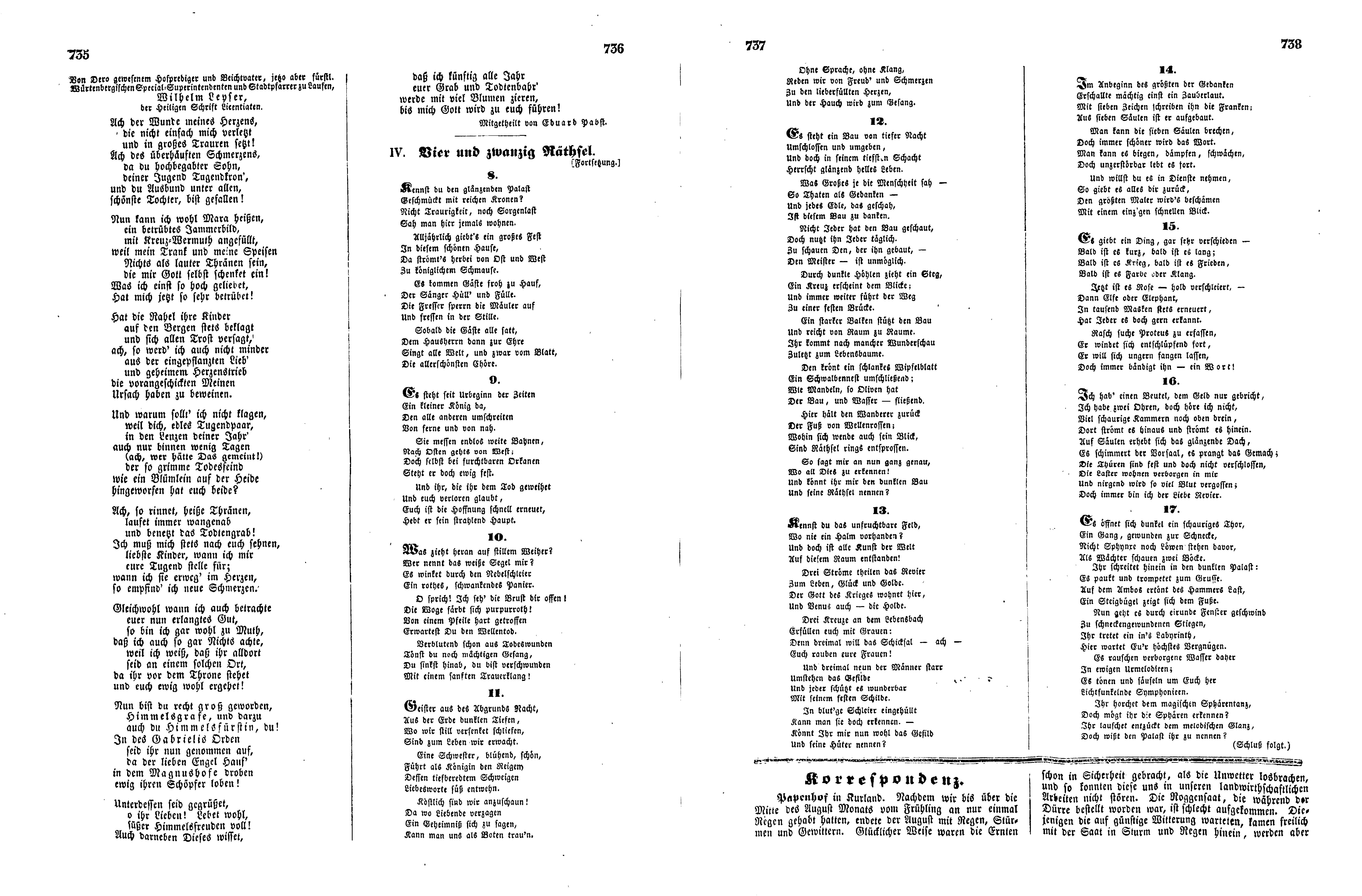 Das Inland [17] (1852) | 189. (735-738) Main body of text