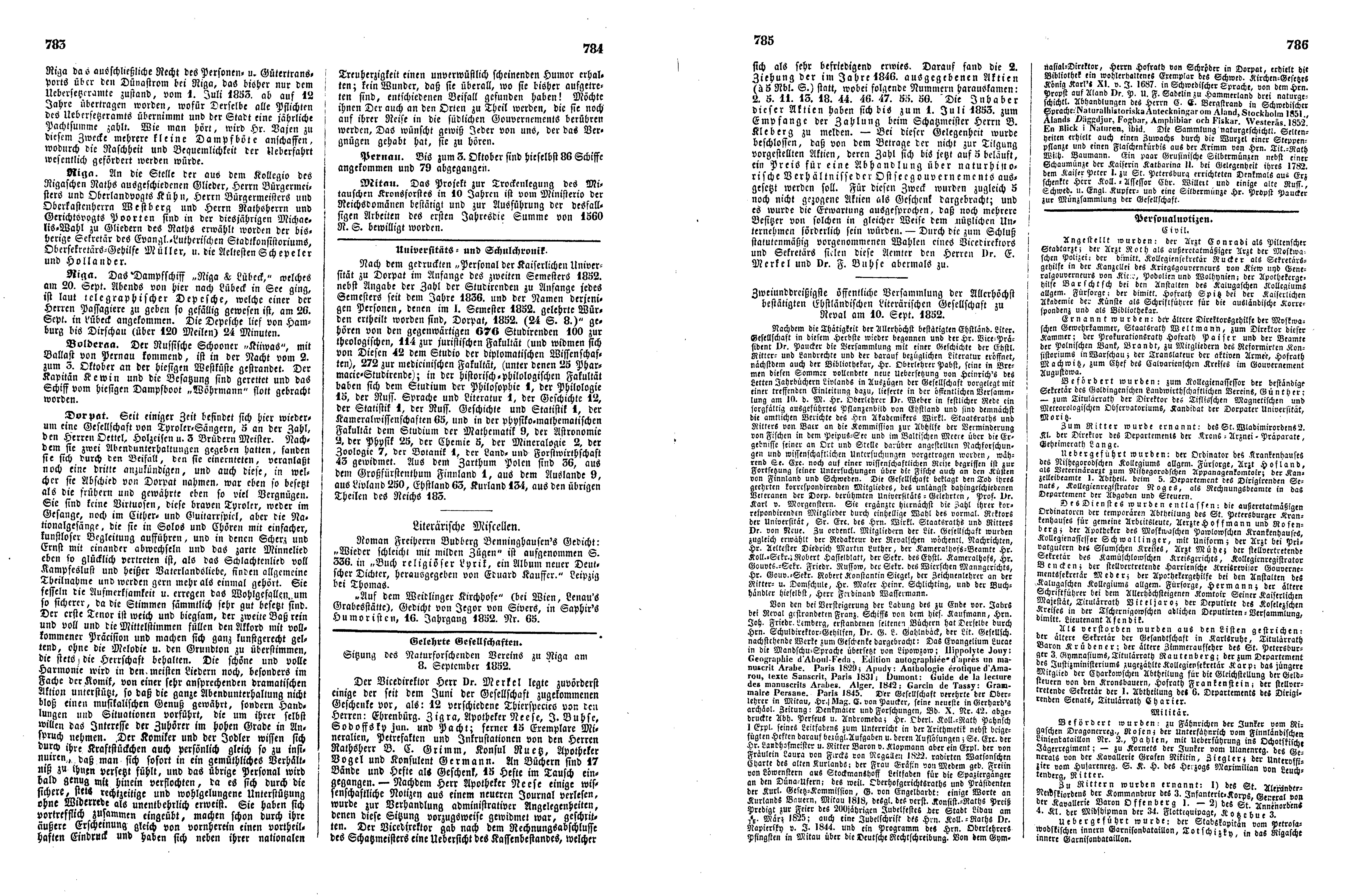 Das Inland [17] (1852) | 201. (783-786) Основной текст