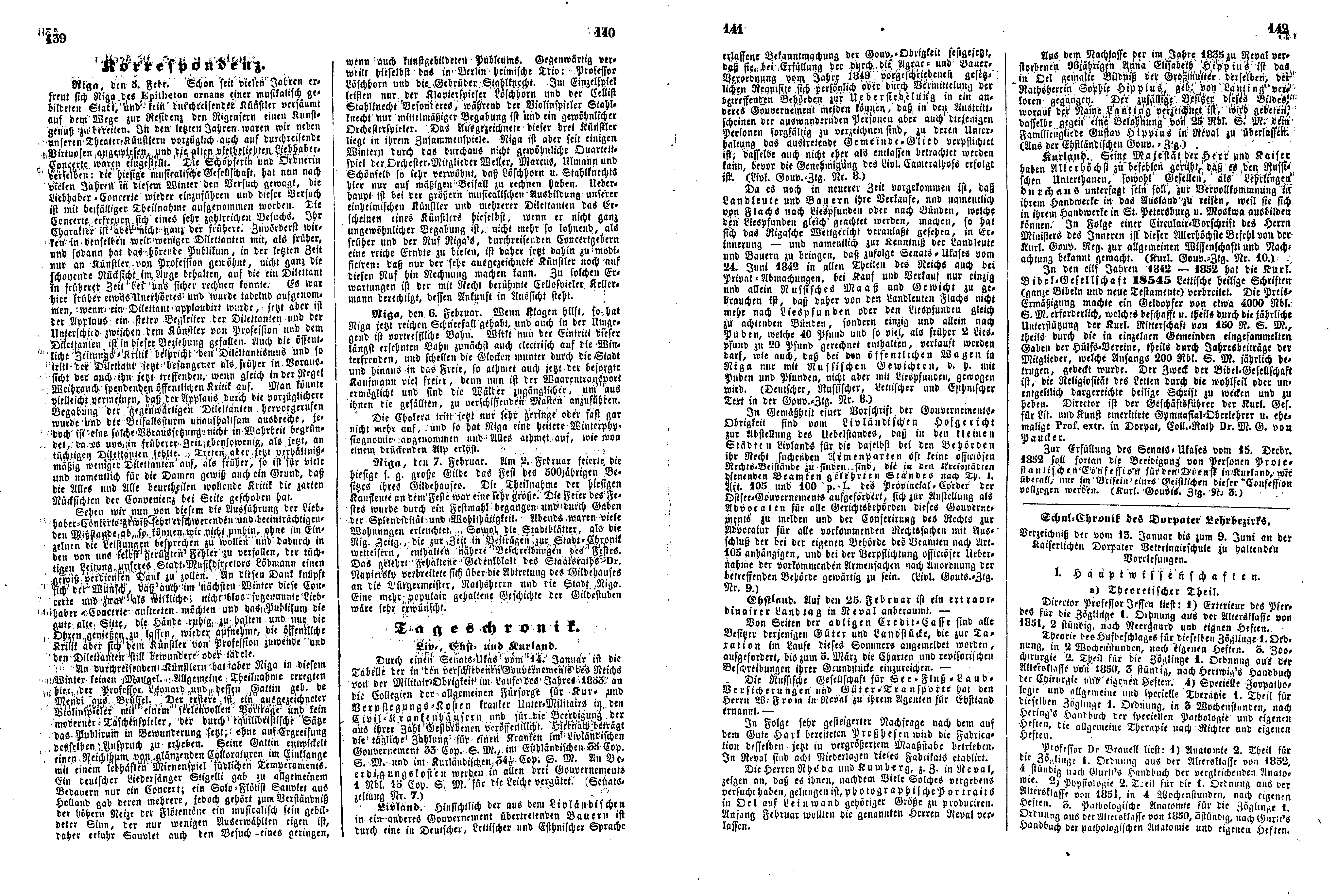 Das Inland [18] (1853) | 45. (139-142) Põhitekst