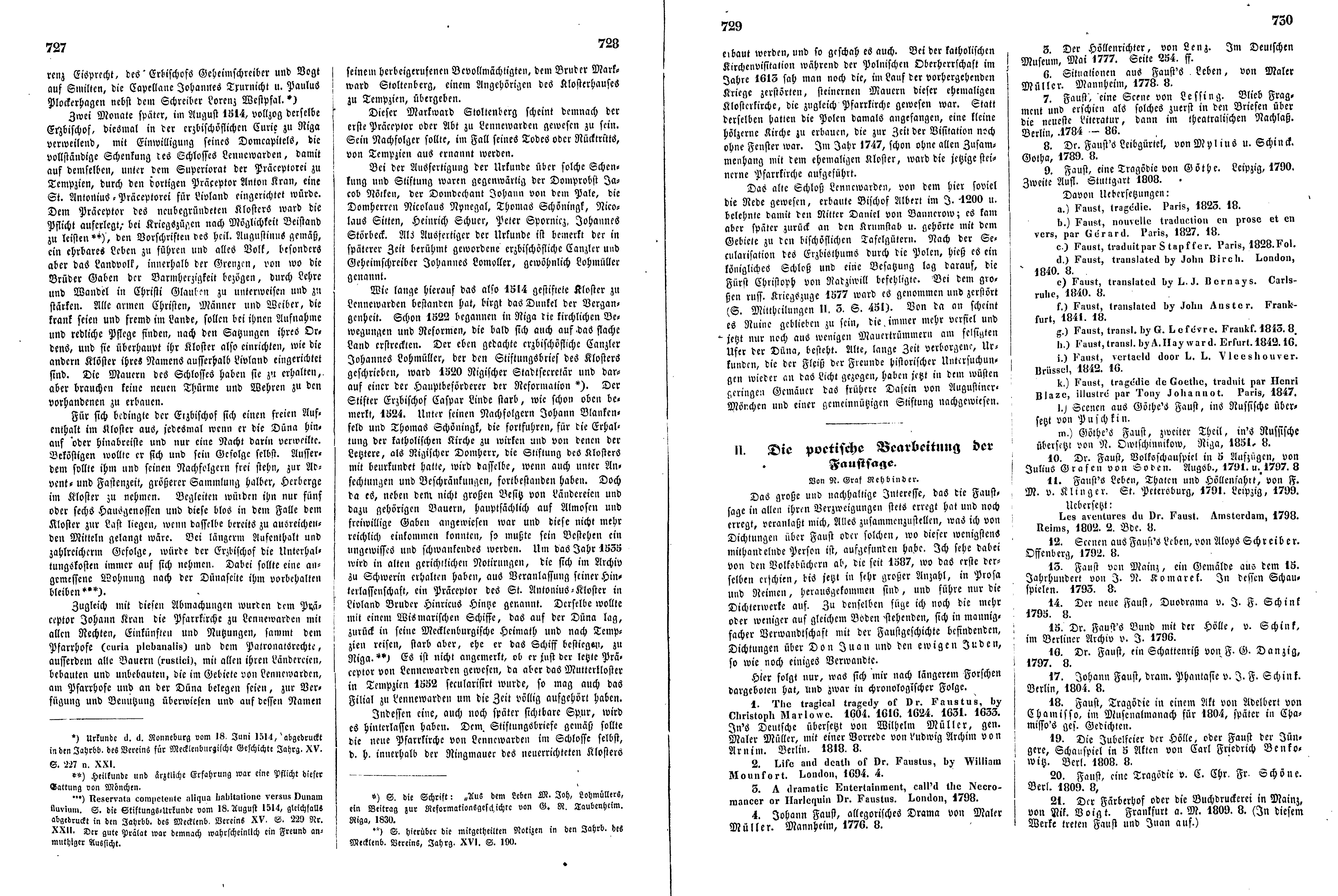 Die poetische Bearbeitung der Faustfrage (1853) | 1. (727-730) Haupttext