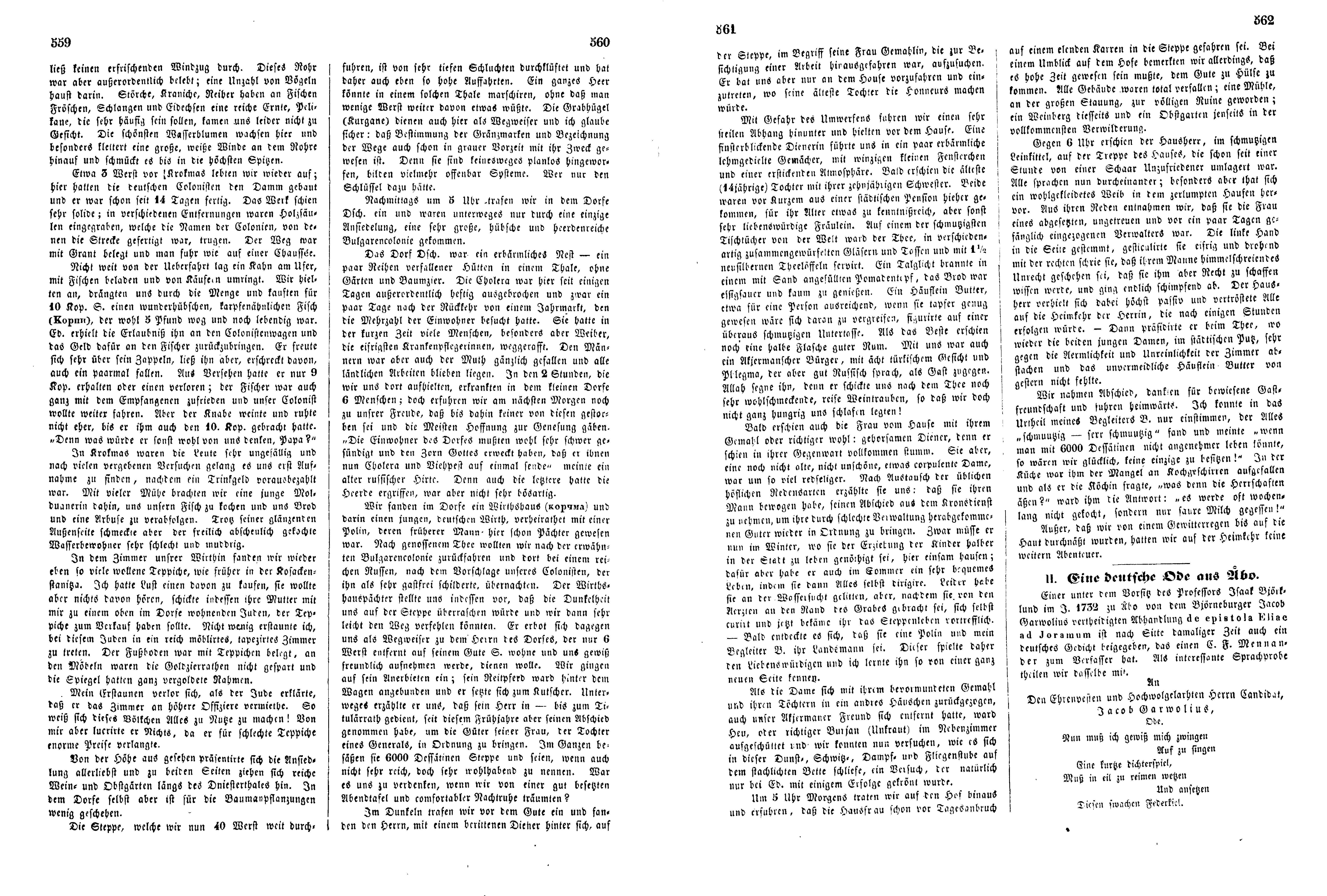 Eine deutsche Ode aus Åbo (1856) | 1. (559-562) Основной текст