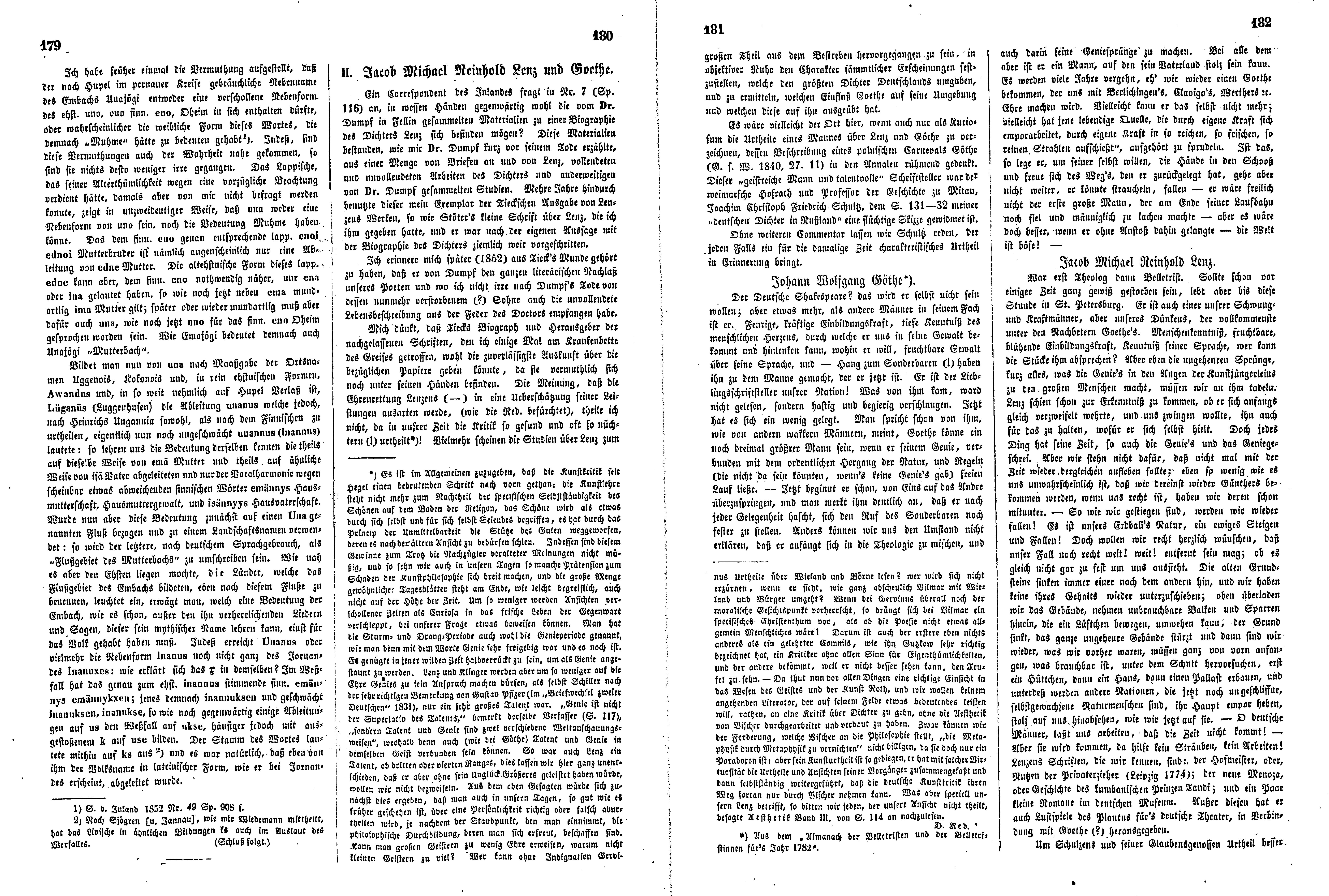 Jacob Michael Reinhold Lenz und Goethe (1858) | 1. (179-182) Main body of text