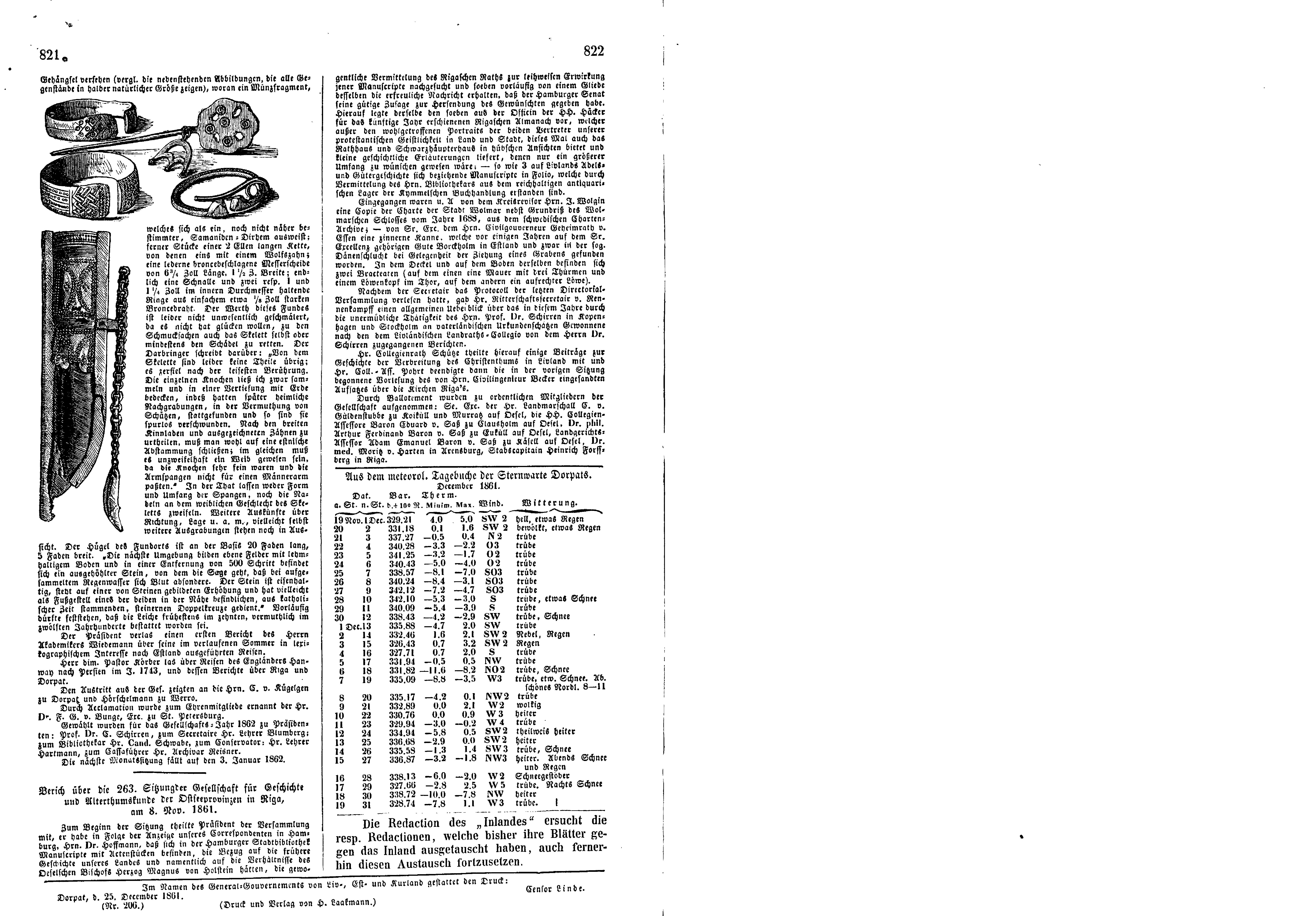 Das Inland [26] (1861) | 214. (821) Основной текст
