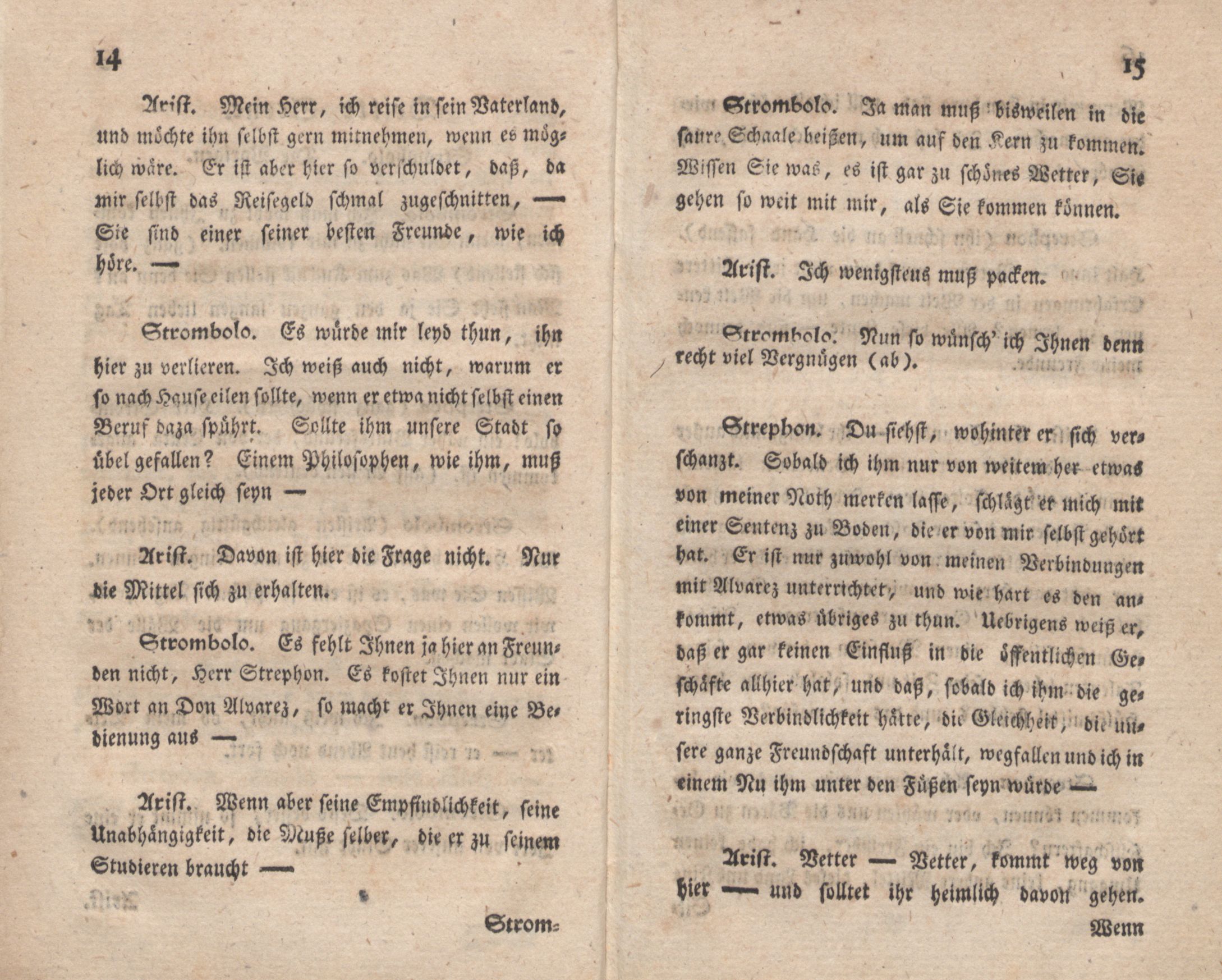 Die Freunde machen den Philosophen (1776) | 9. (14-15) Основной текст