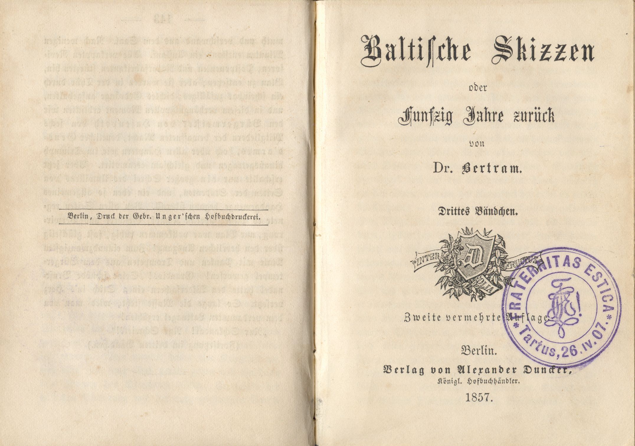 Baltische Skizzen [3] (1857) | 1. Title page